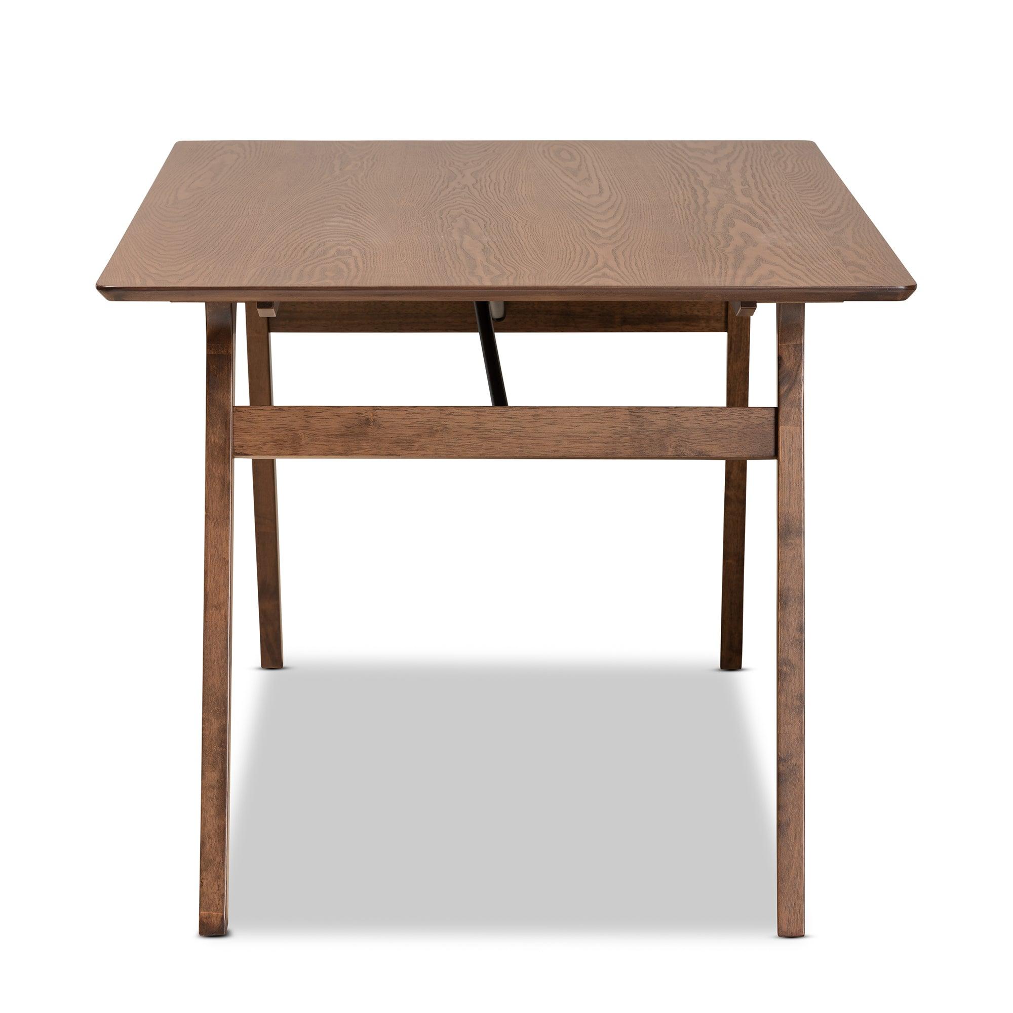 Saxton Mid-Century Modern Transitional Finished Wood Dining Table