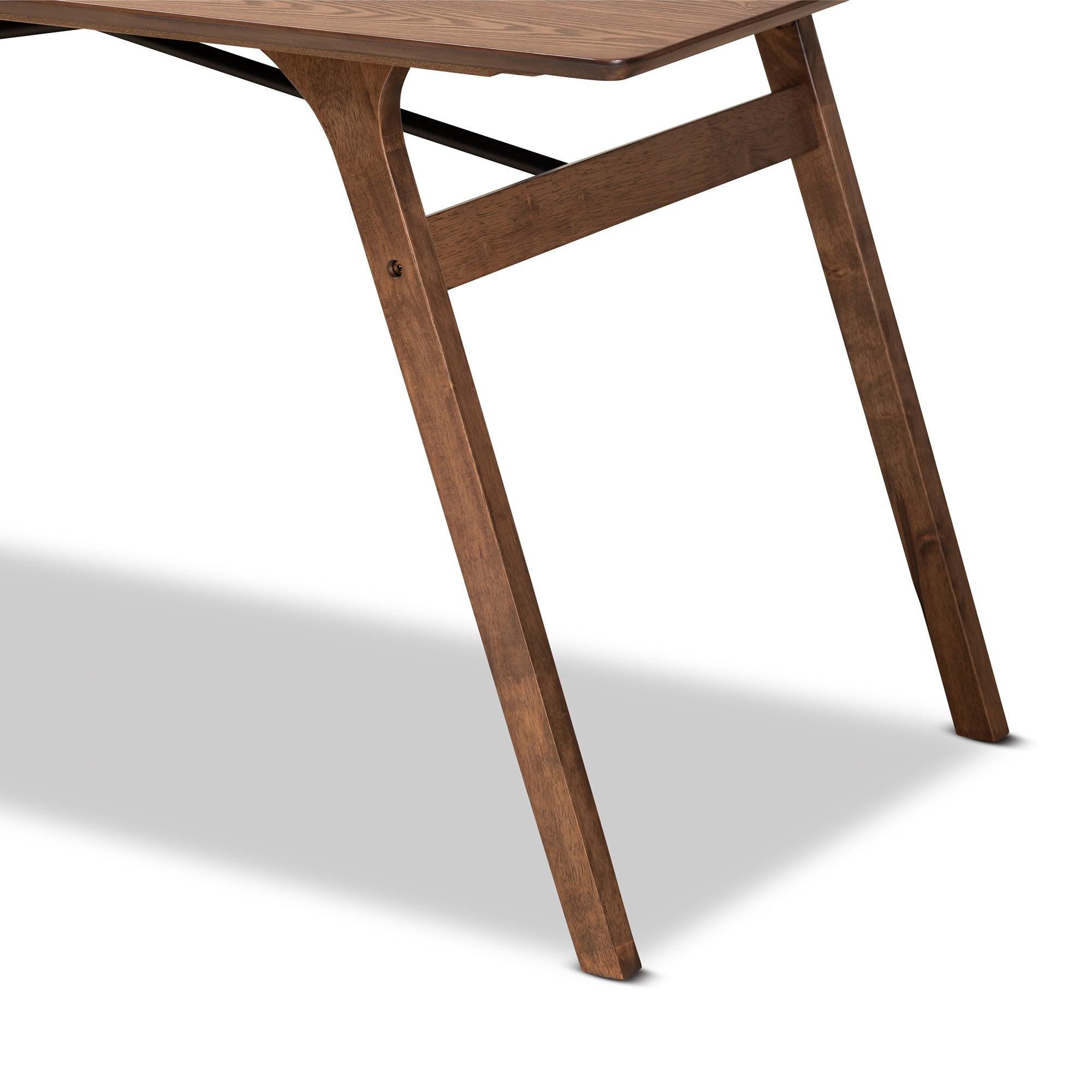 Saxton Mid-Century Modern Transitional Finished Wood Dining Table