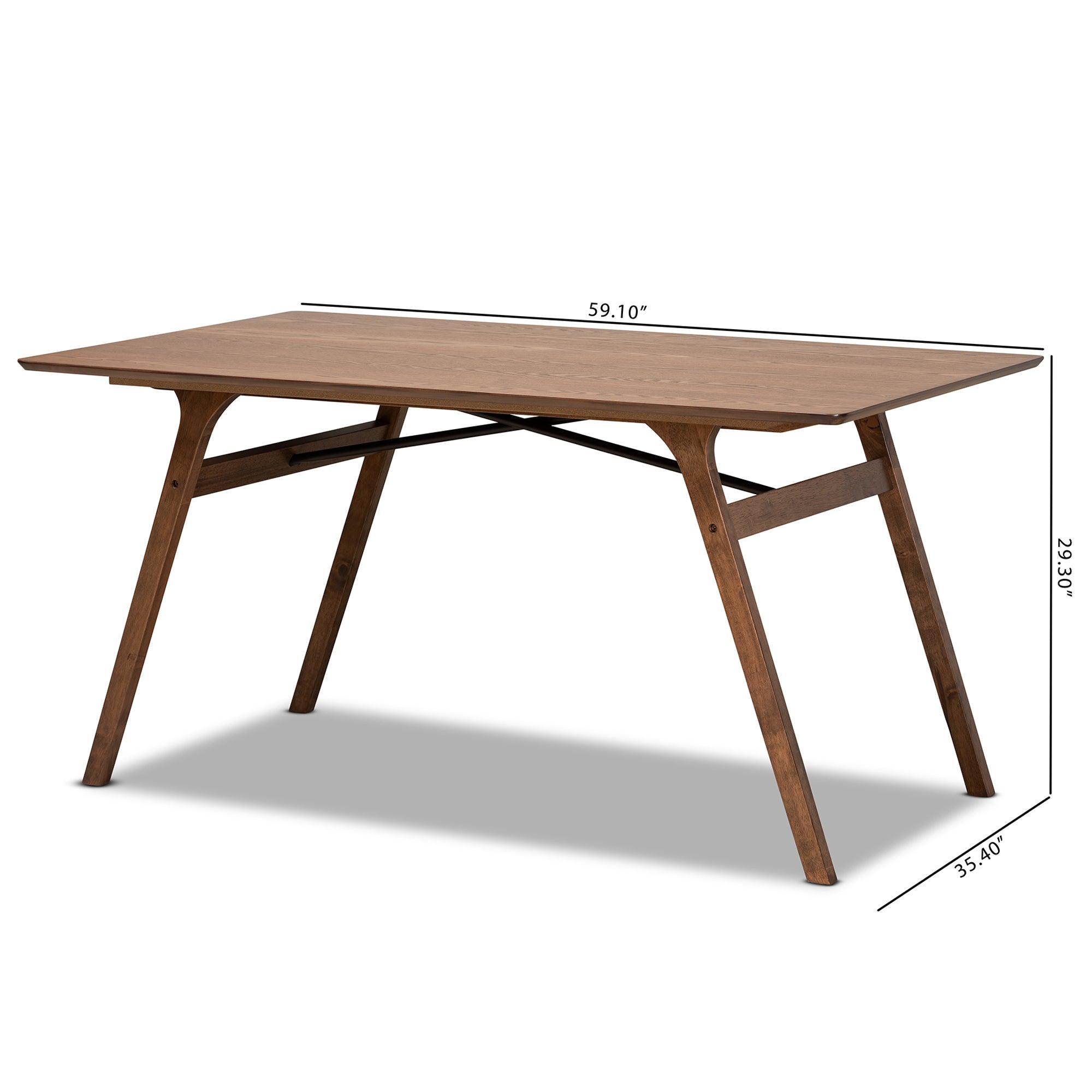 Saxton Mid-Century Modern Transitional Finished Wood Dining Table