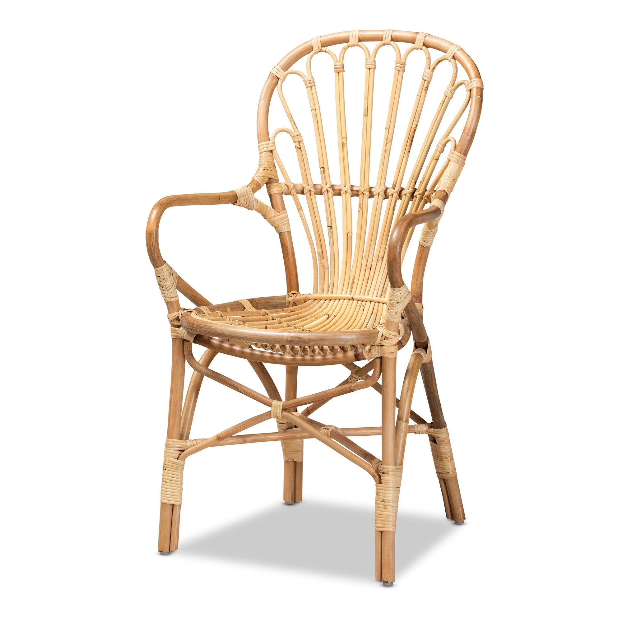 bali & pari Sheraton Modern and Contemporary Finished Rattan Dining Chair