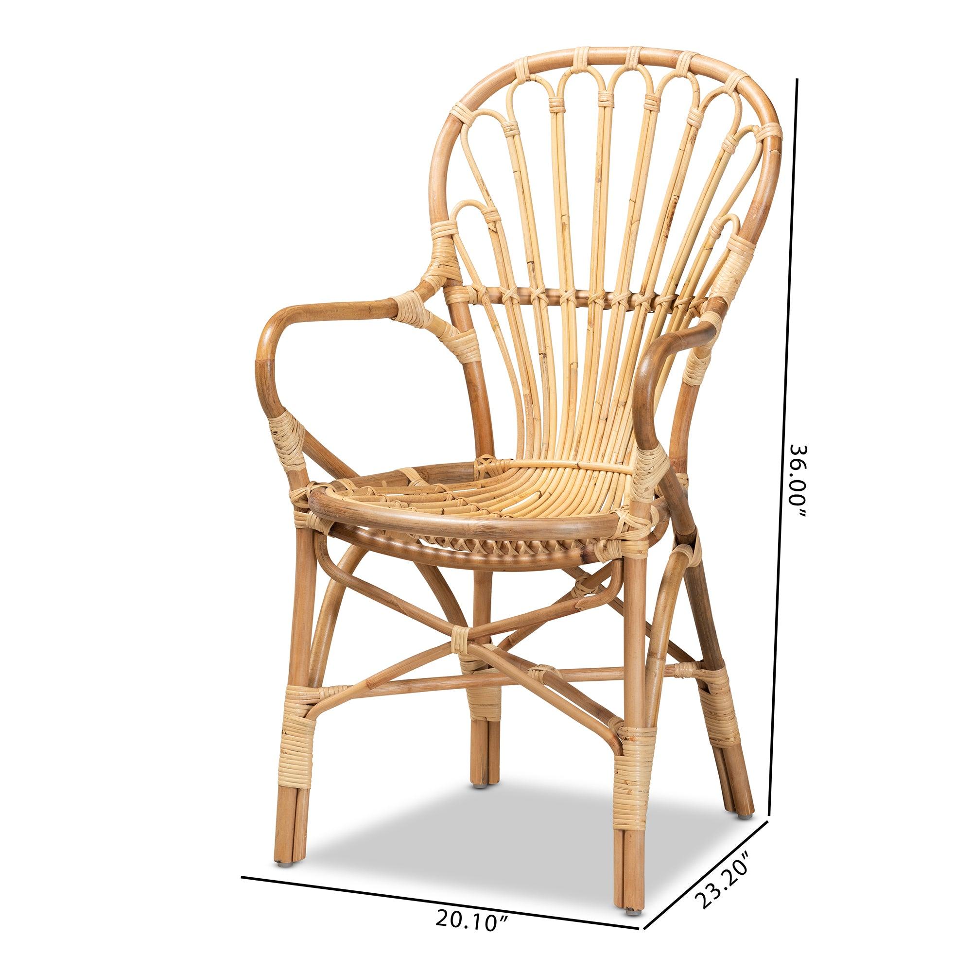bali & pari Sheraton Modern and Contemporary Finished Rattan Dining Chair