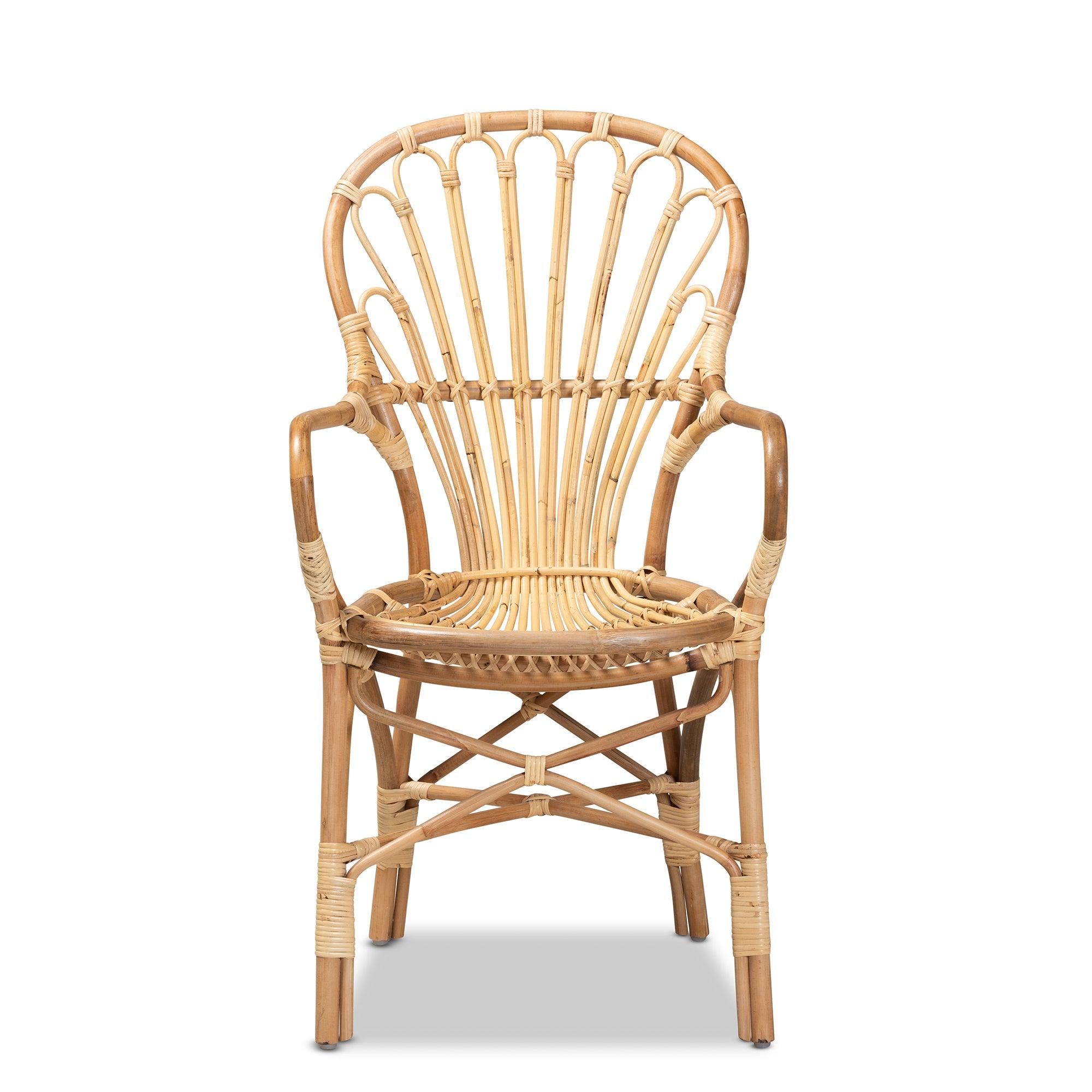 bali & pari Sheraton Modern and Contemporary Finished Rattan Dining Chair