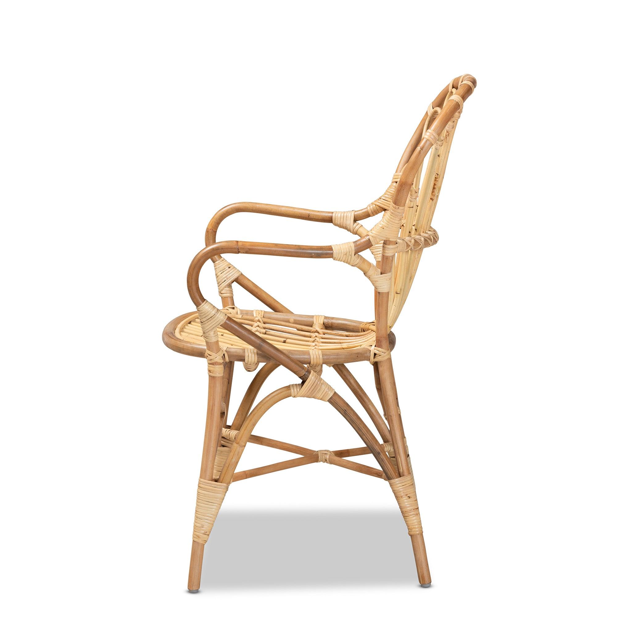 bali & pari Sheraton Modern and Contemporary Finished Rattan Dining Chair