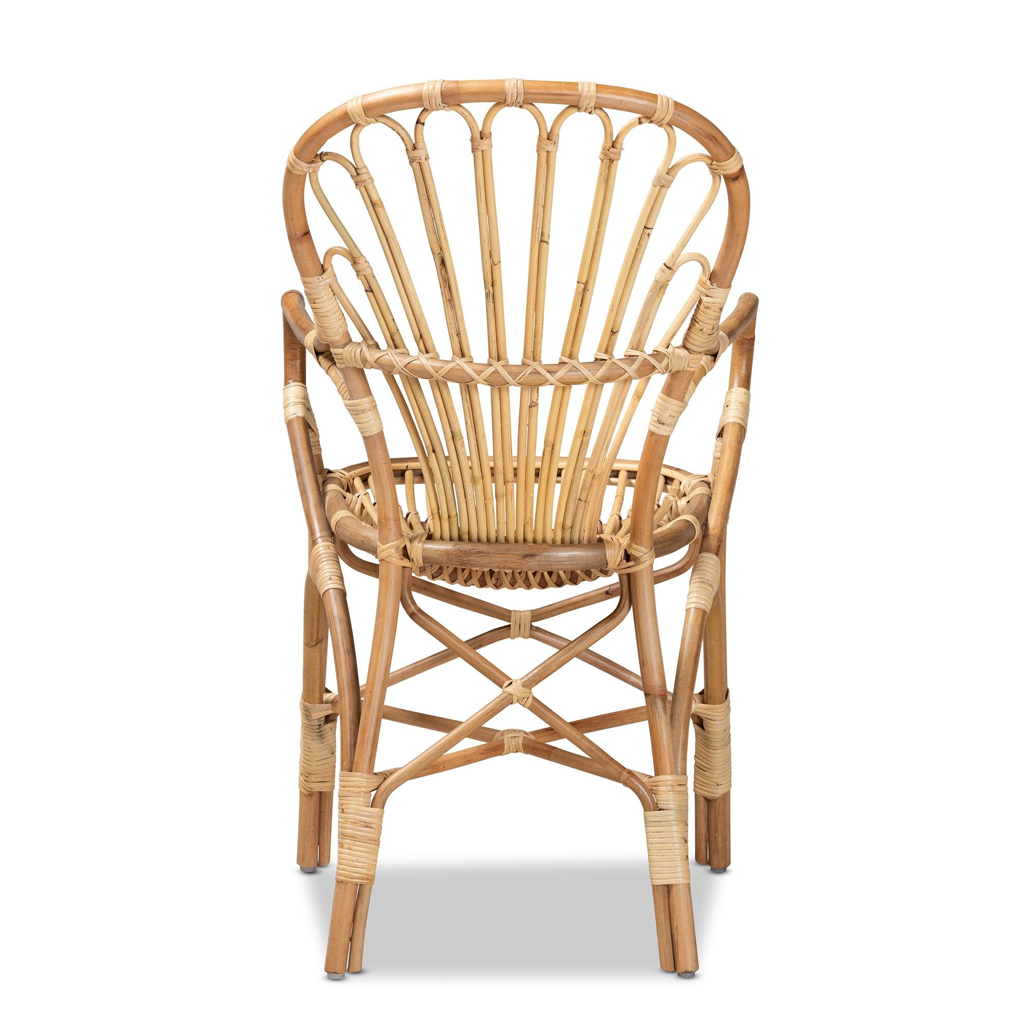 bali & pari Sheraton Modern and Contemporary Finished Rattan Dining Chair
