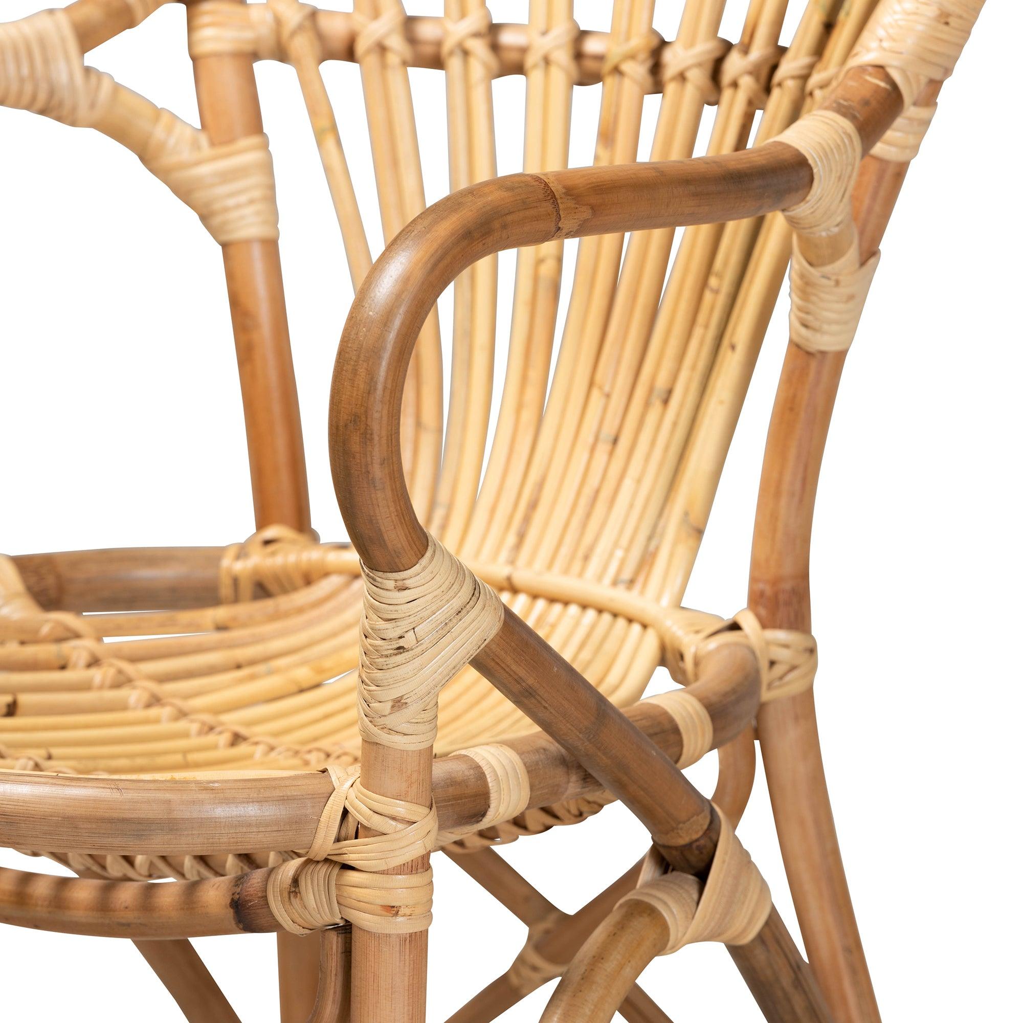 bali & pari Sheraton Modern and Contemporary Finished Rattan Dining Chair
