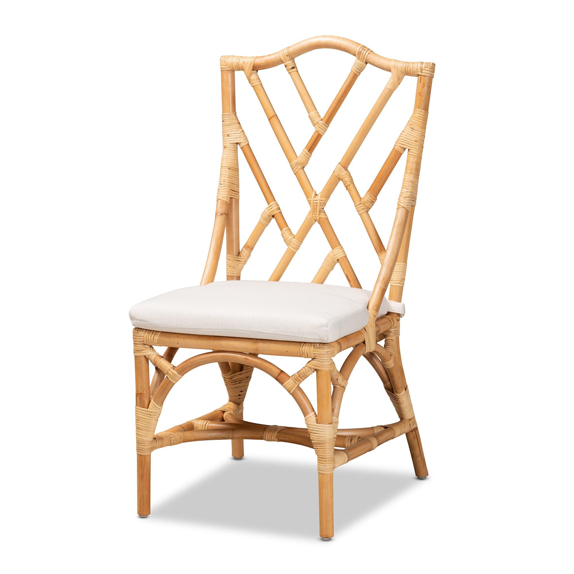 bali & pari Sonia Modern and Contemporary Finished Rattan Dining Chair