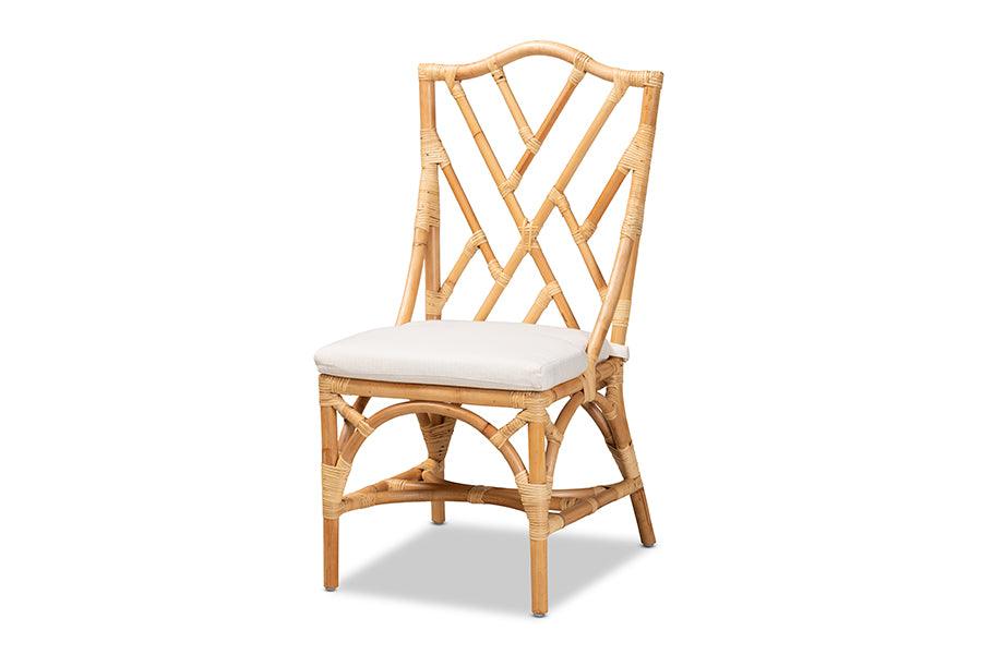 bali & pari Sonia Modern and Contemporary Finished Rattan Dining Chair