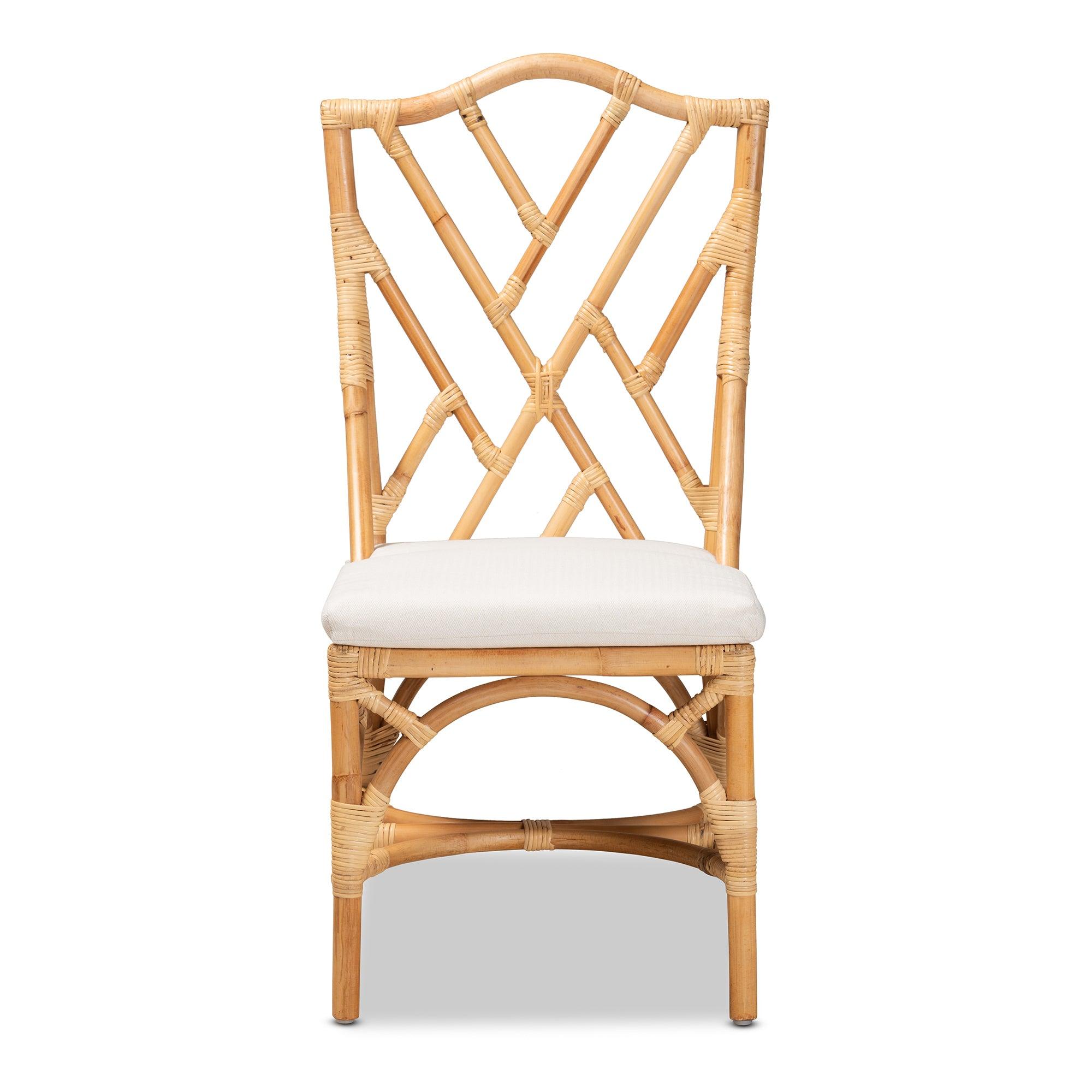 bali & pari Sonia Modern and Contemporary Finished Rattan Dining Chair