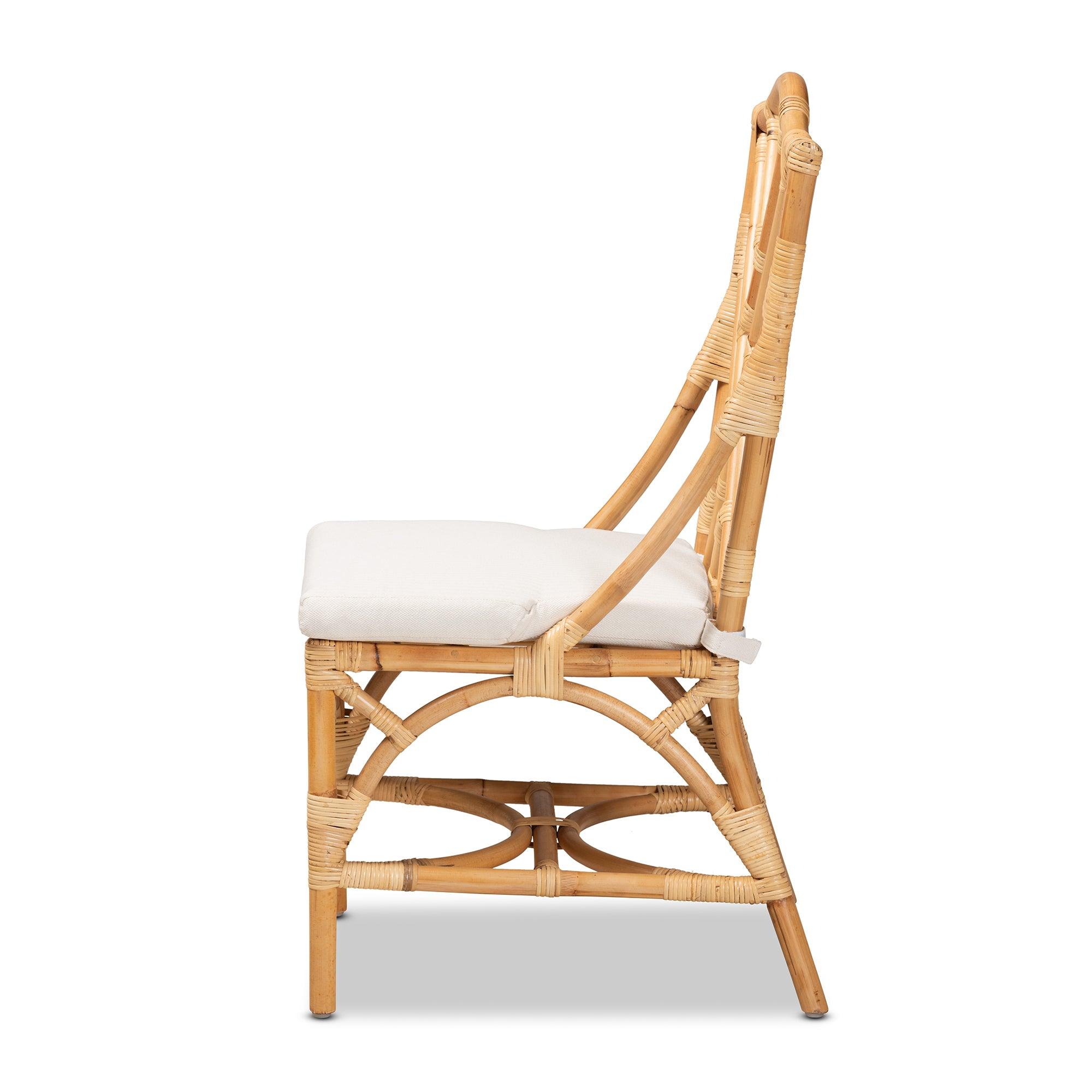 bali & pari Sonia Modern and Contemporary Finished Rattan Dining Chair