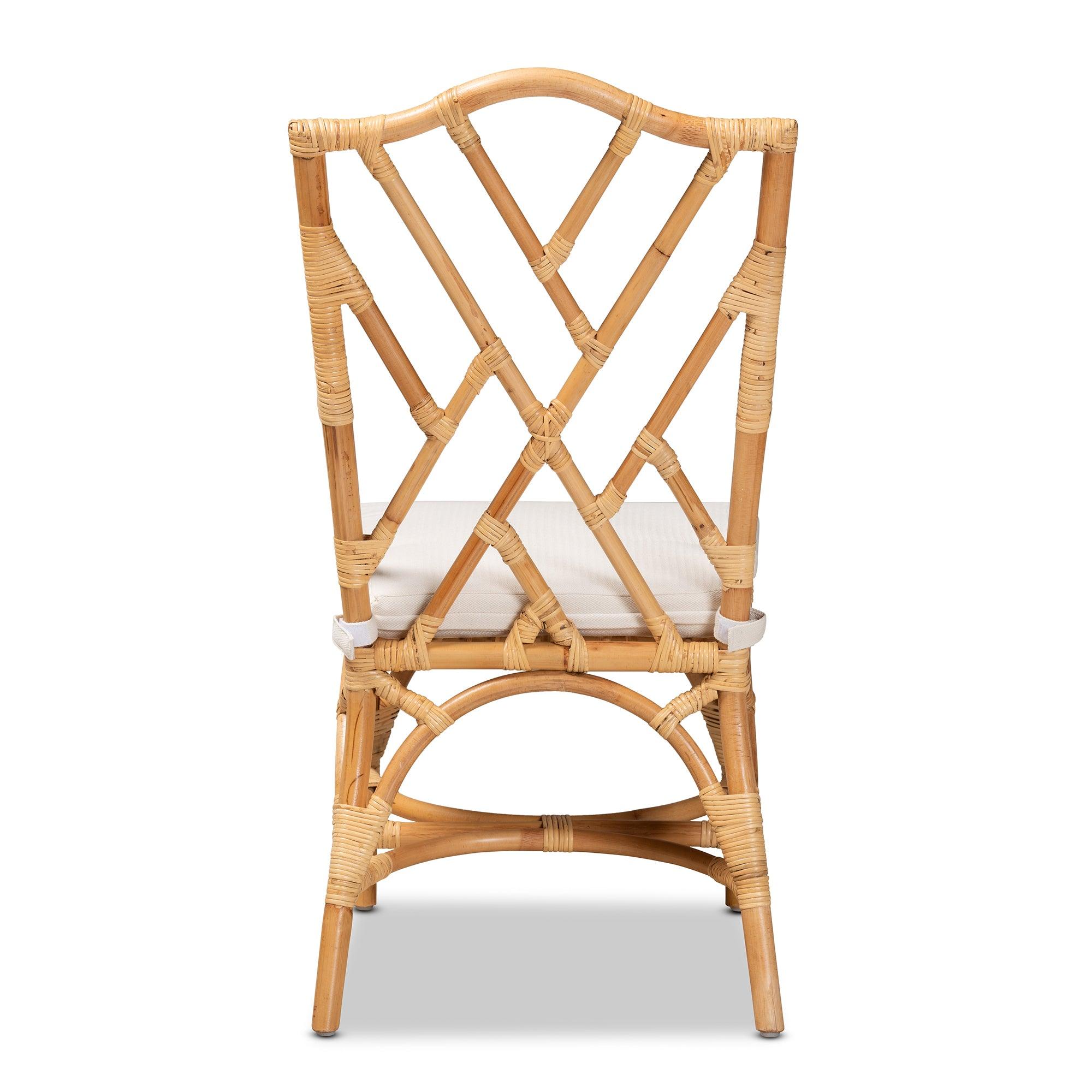 bali & pari Sonia Modern and Contemporary Finished Rattan Dining Chair