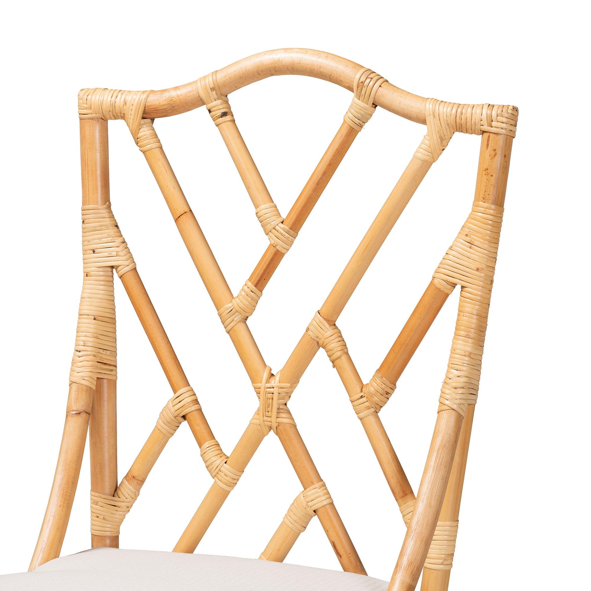bali & pari Sonia Modern and Contemporary Finished Rattan Dining Chair
