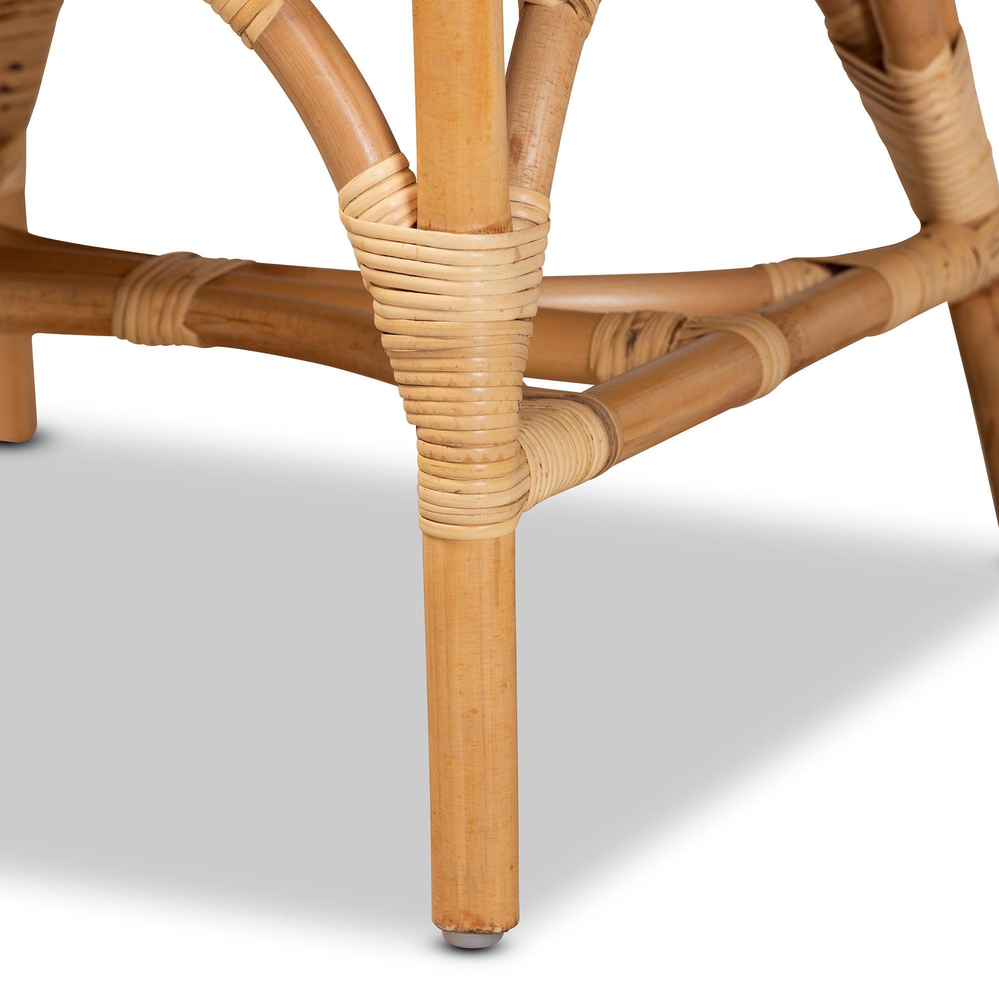 bali & pari Sonia Modern and Contemporary Finished Rattan Dining Chair