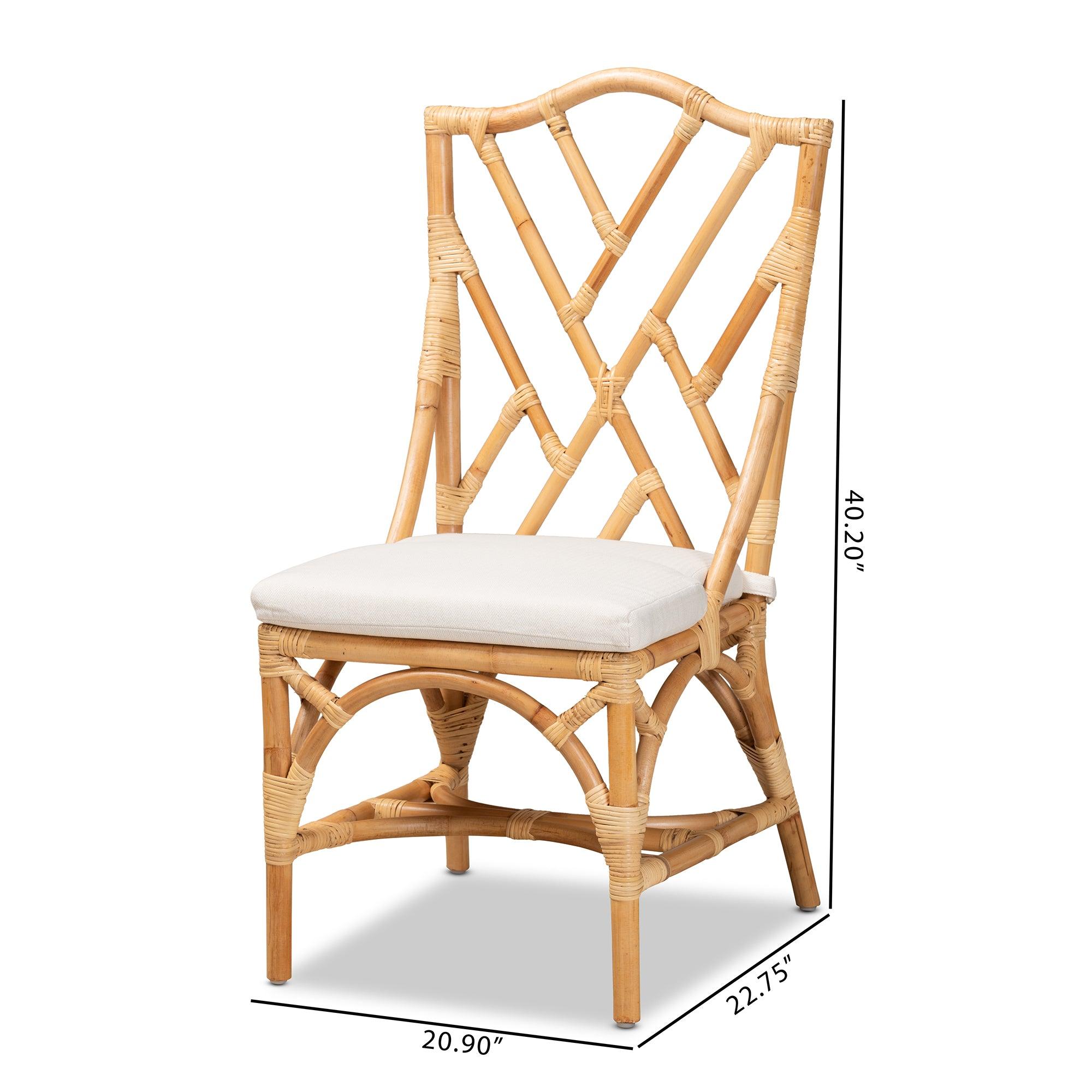 bali & pari Sonia Modern and Contemporary Finished Rattan Dining Chair