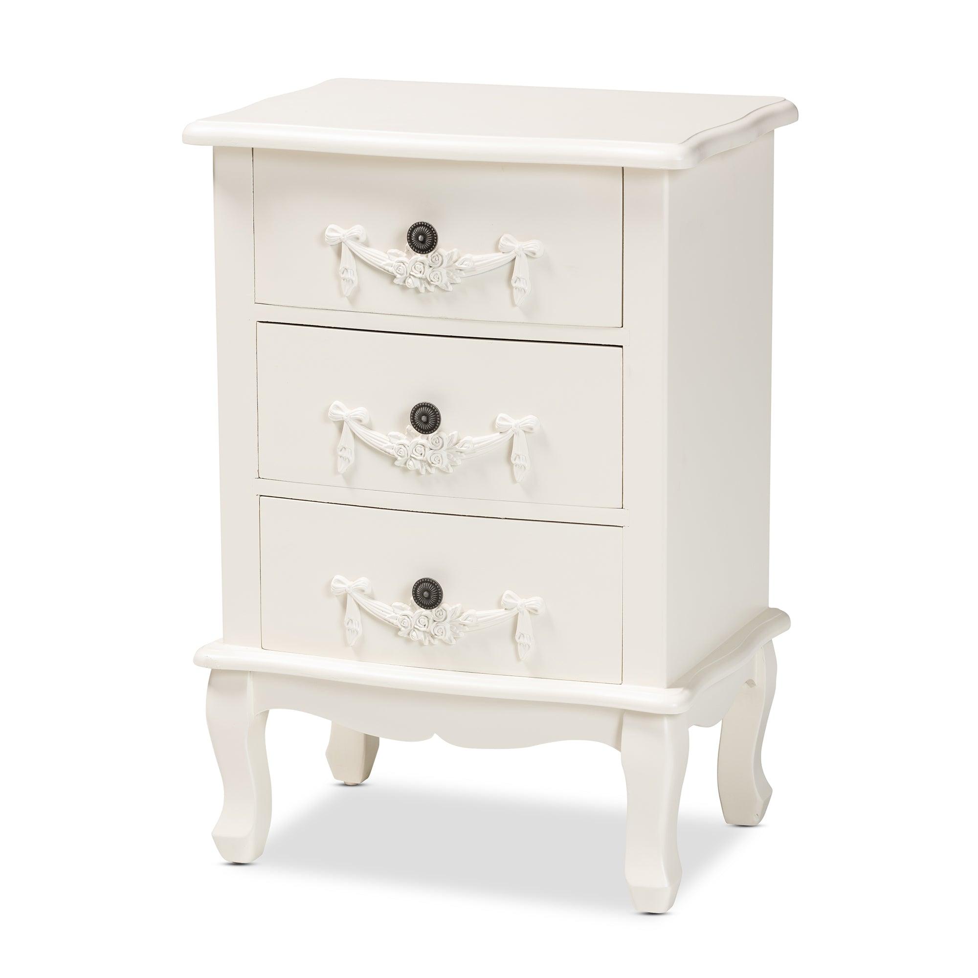 Callen Classic and Traditional Finished Wood 3-Drawer End Table