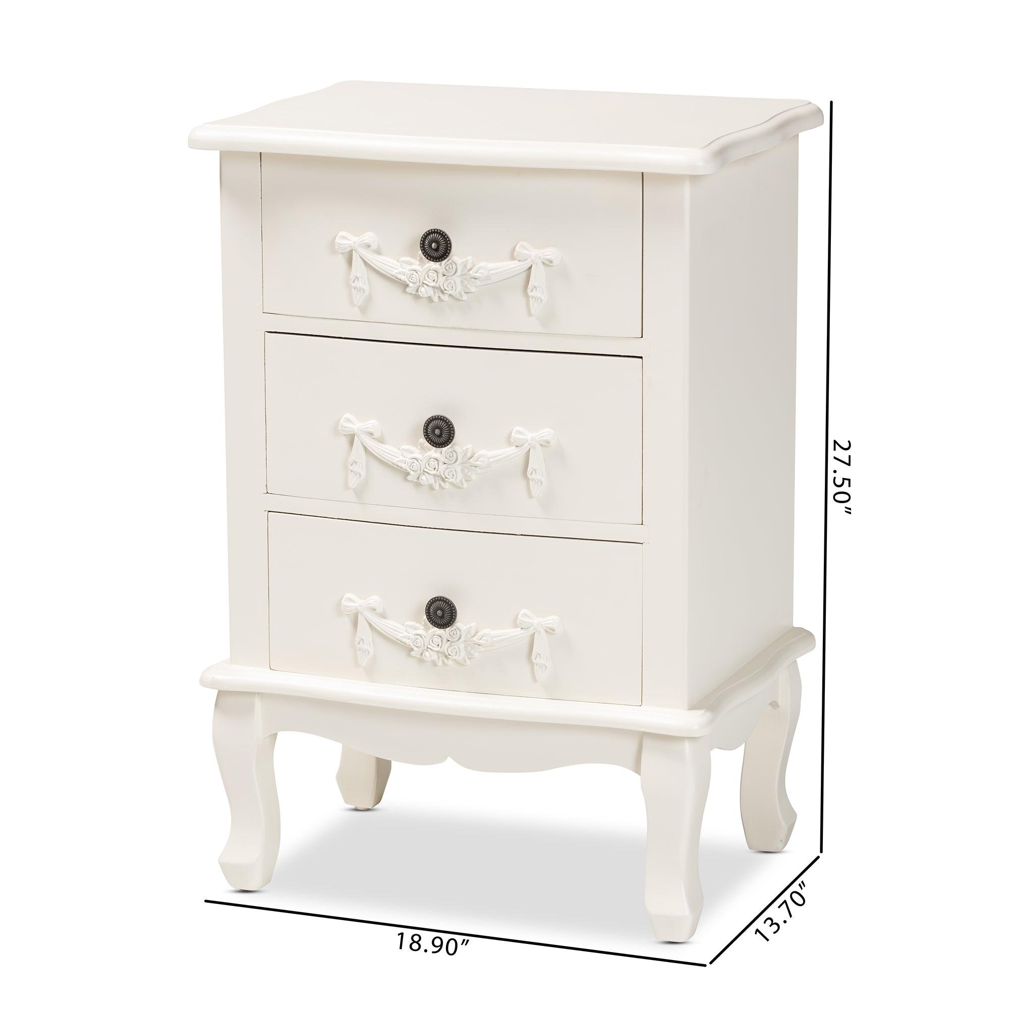 Callen Classic and Traditional Finished Wood 3-Drawer End Table