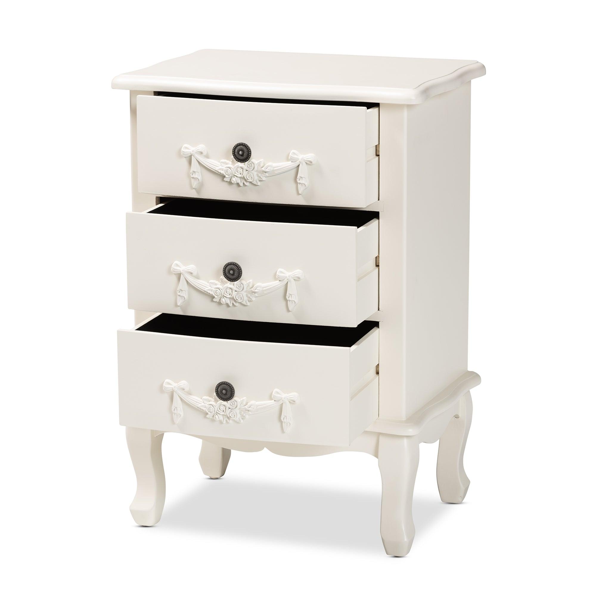 Callen Classic and Traditional Finished Wood 3-Drawer End Table