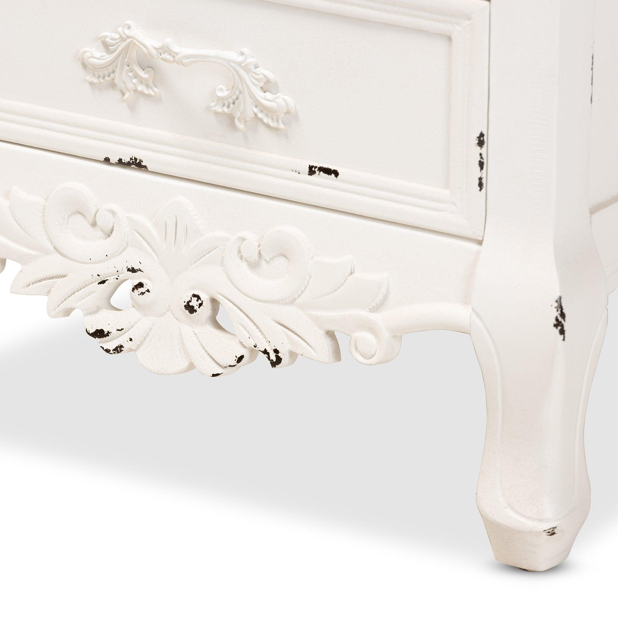 Levron Classic and Traditional and Antique Finished Wood 3-Drawer End Table