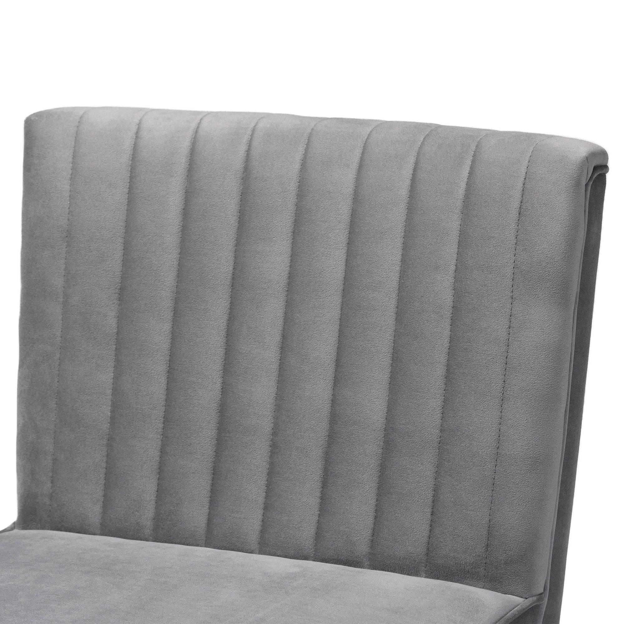 Alvis Mid-Century Modern Velvet Upholstered and Finished Wood Dining Chair