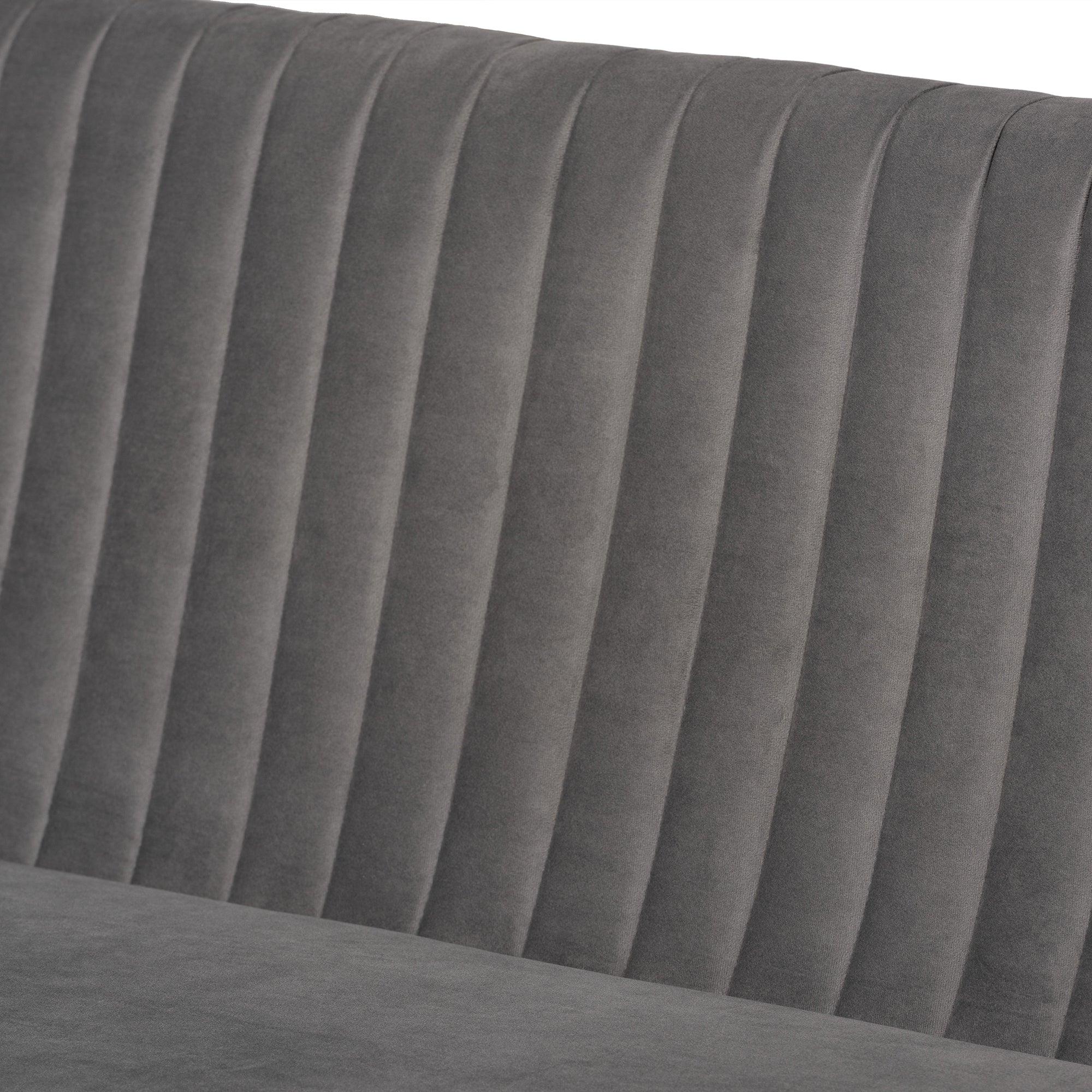 Alvis Mid-Century Modern Velvet Upholstered and Finished Wood 2-Piece Dining Nook Banquette Set