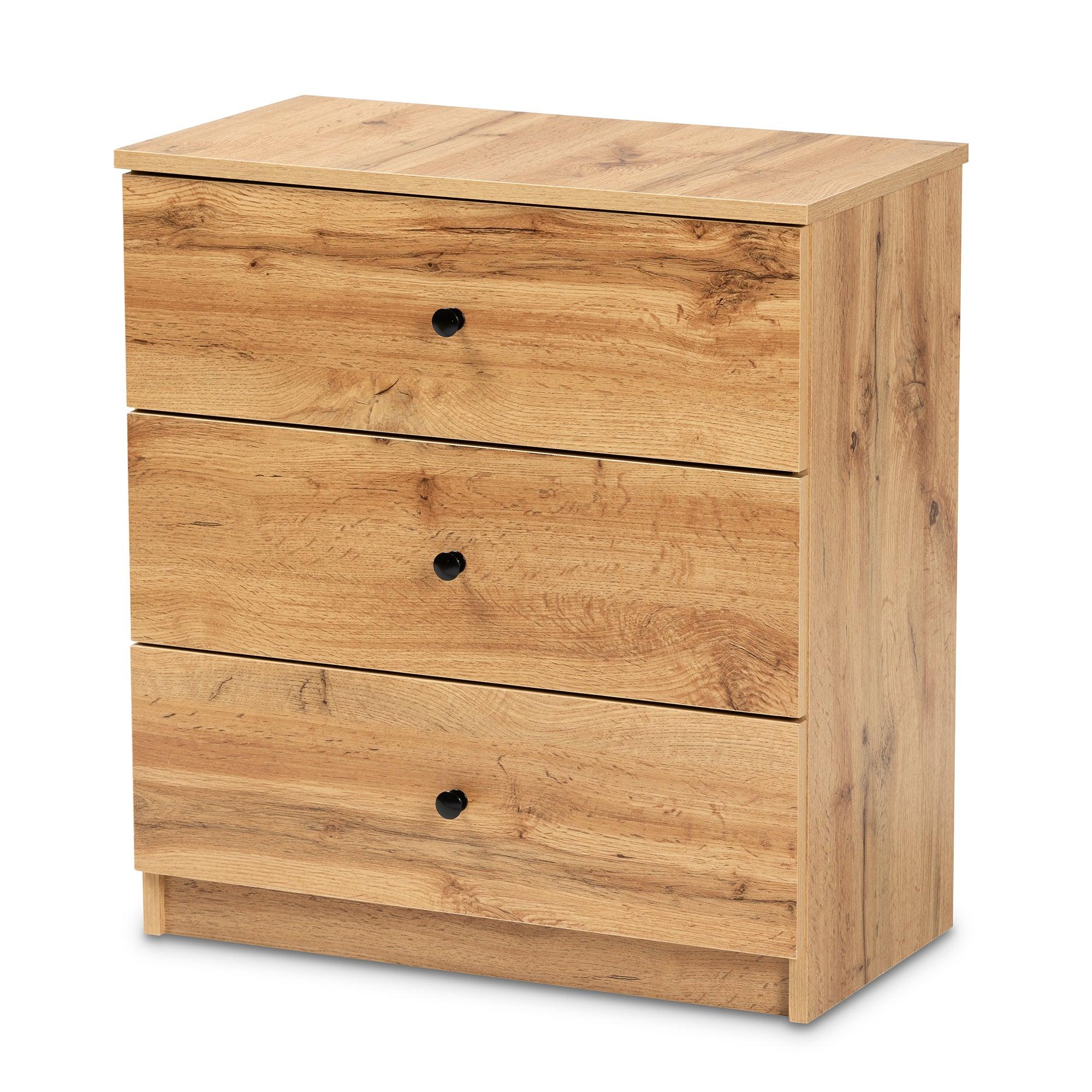 Decon Modern and Contemporary Finished Wood 3-Drawer Storage Chest