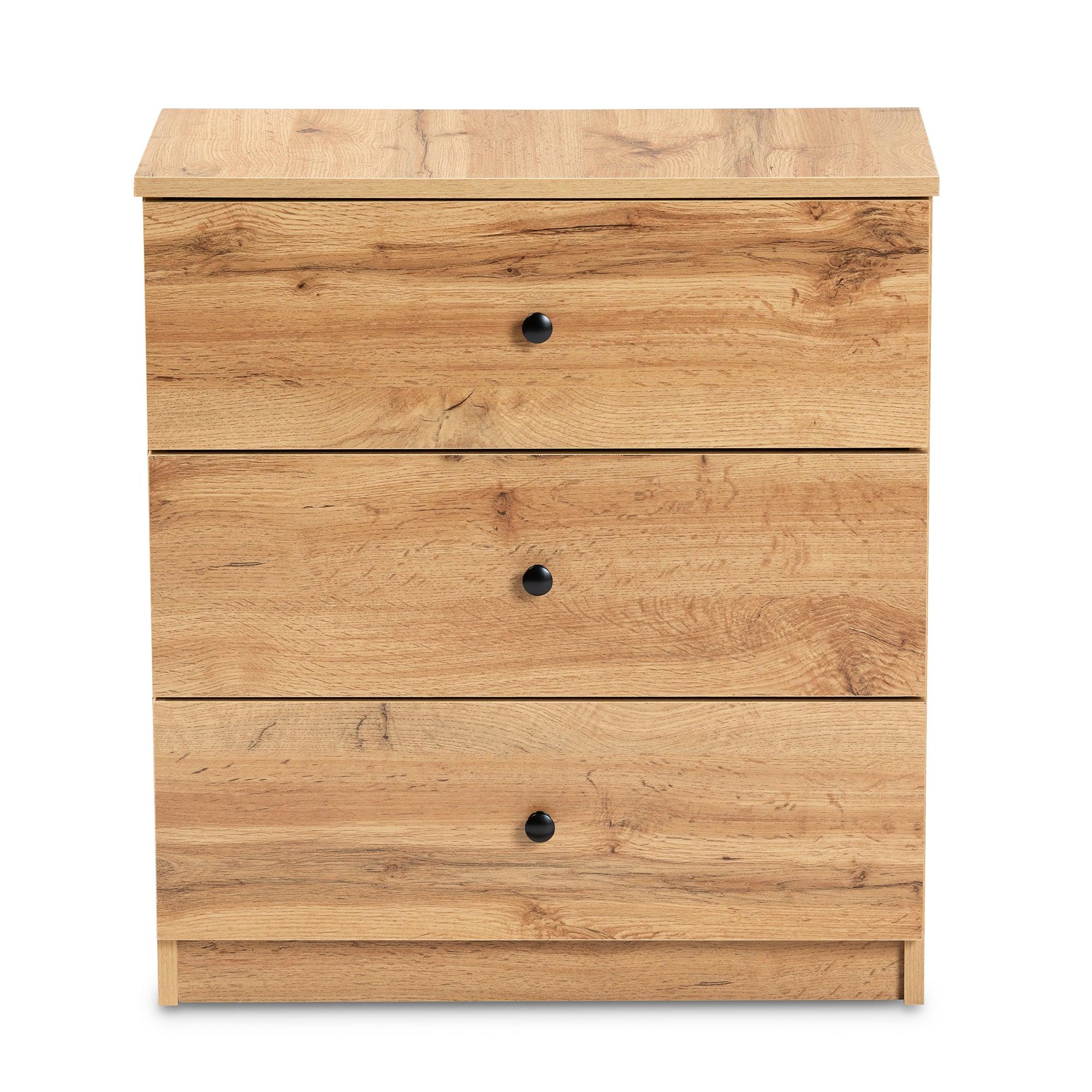 Decon Modern and Contemporary Finished Wood 3-Drawer Storage Chest
