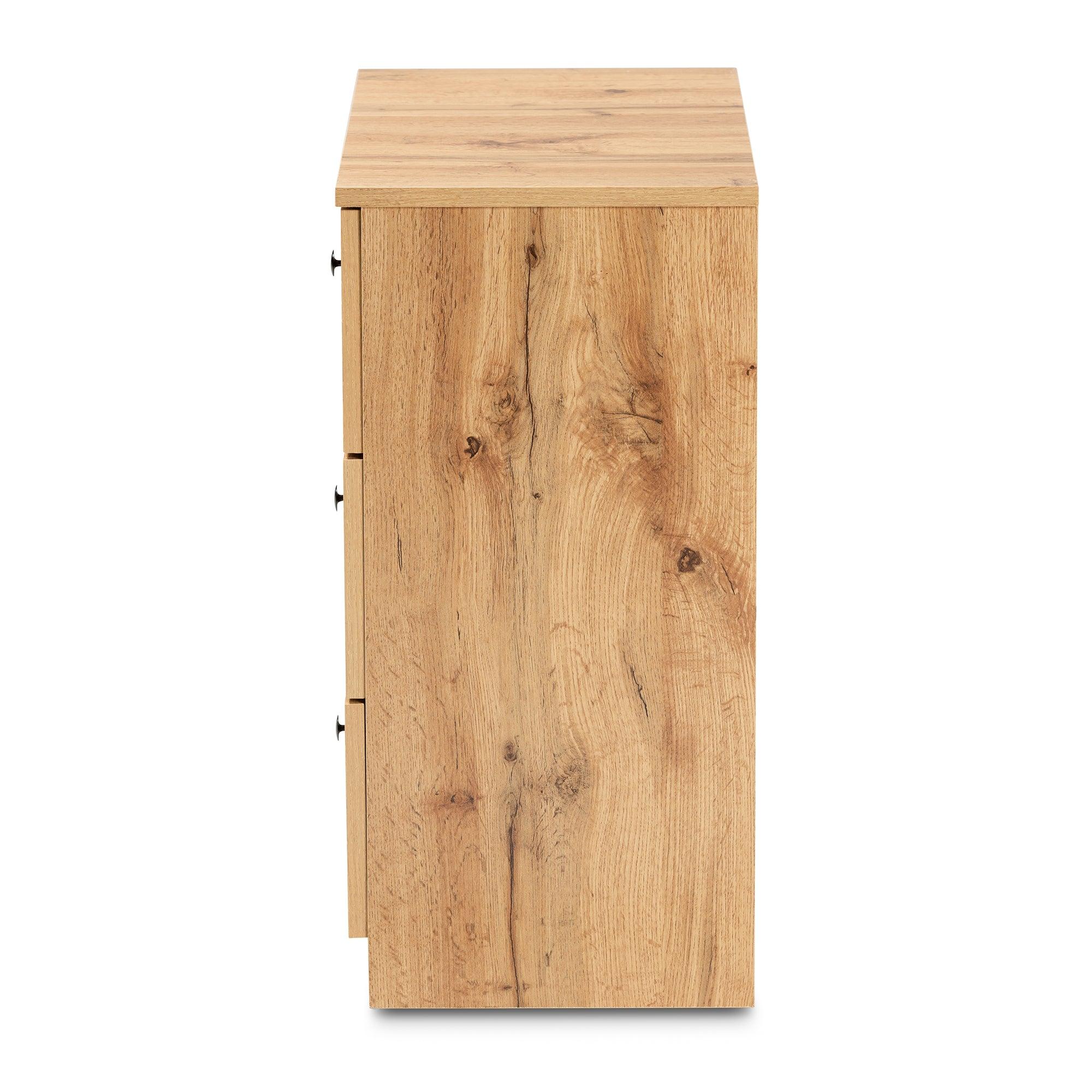 Decon Modern and Contemporary Finished Wood 3-Drawer Storage Chest