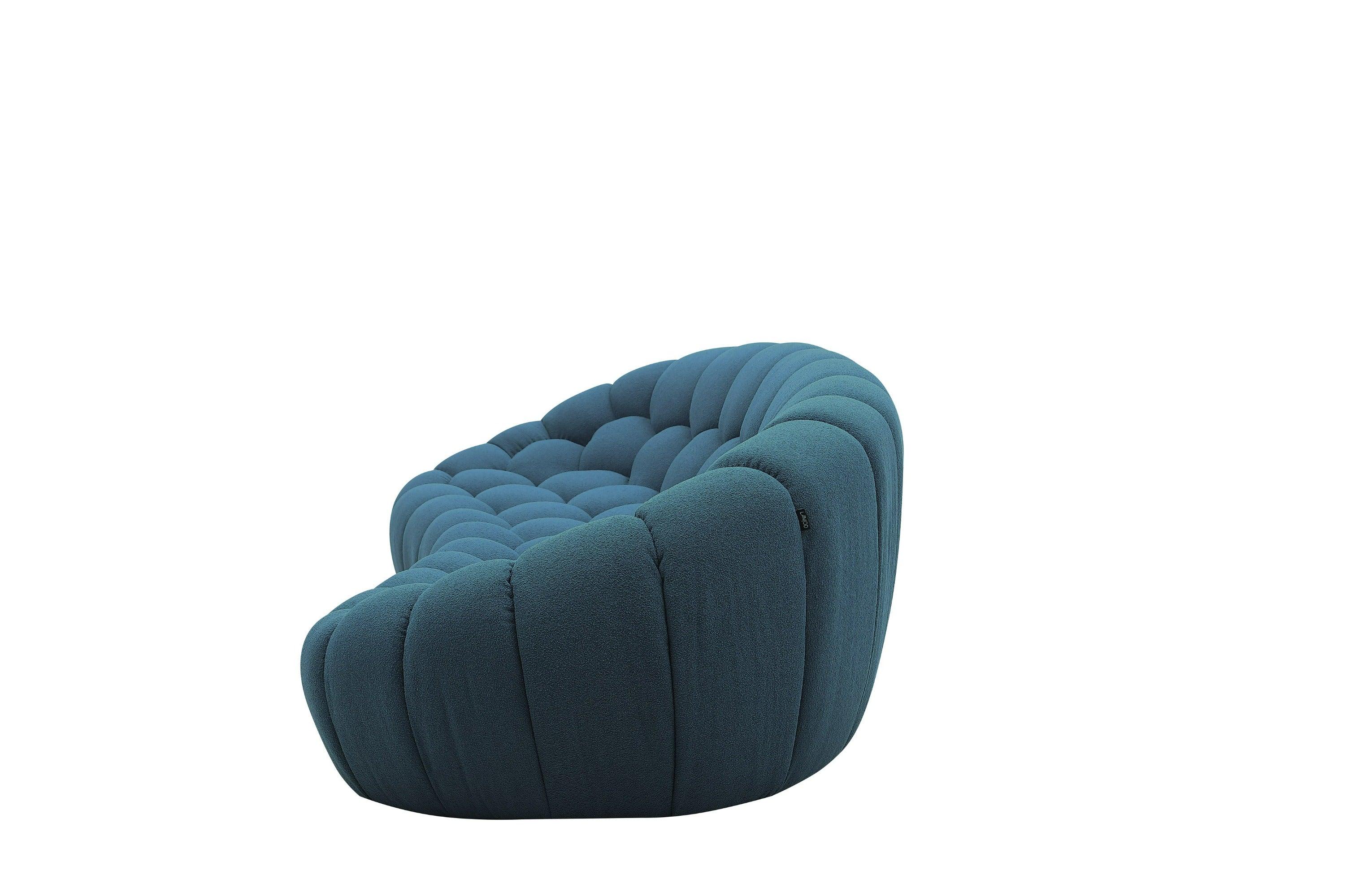 Divani Casa Yolonda Modern Curved Dark Fabric Sofa