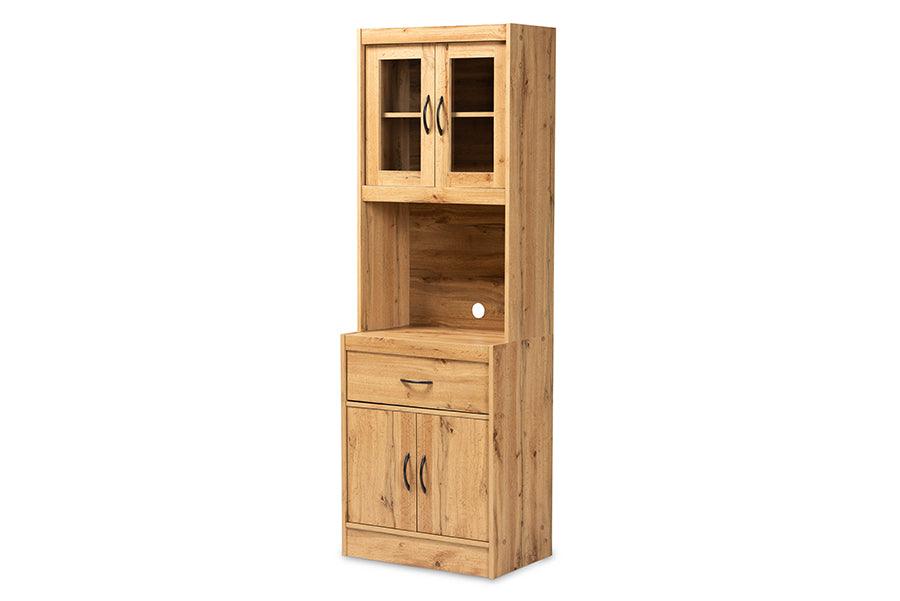 Laurana Modern and Contemporary Finished Wood Kitchen Cabinet and Hutch