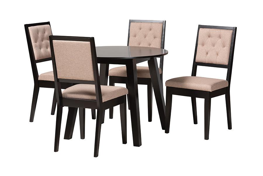 Alani Modern Fabric and Finished Wood 5-Piece Dining Set
