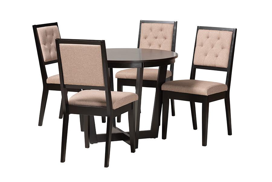 Kala Modern Fabric and Finished Wood 5-Piece Dining Set