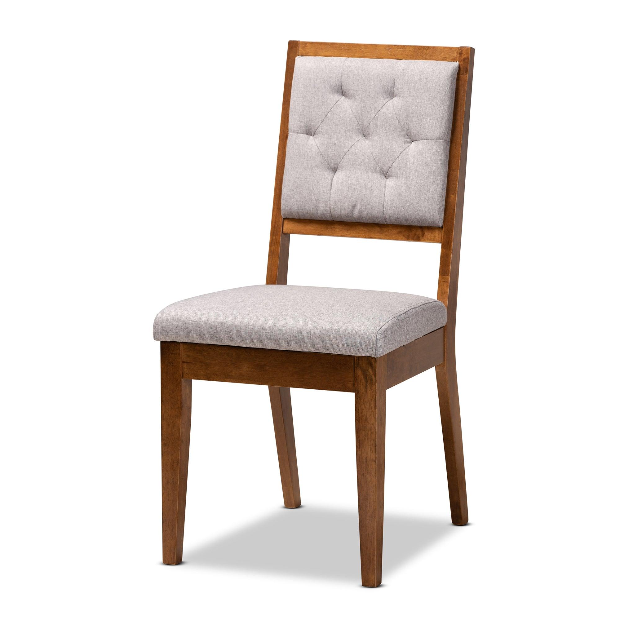 Suvi Modern and Contemporary Fabric Upholstered and Finished Wood 7-Piece Dining Set
