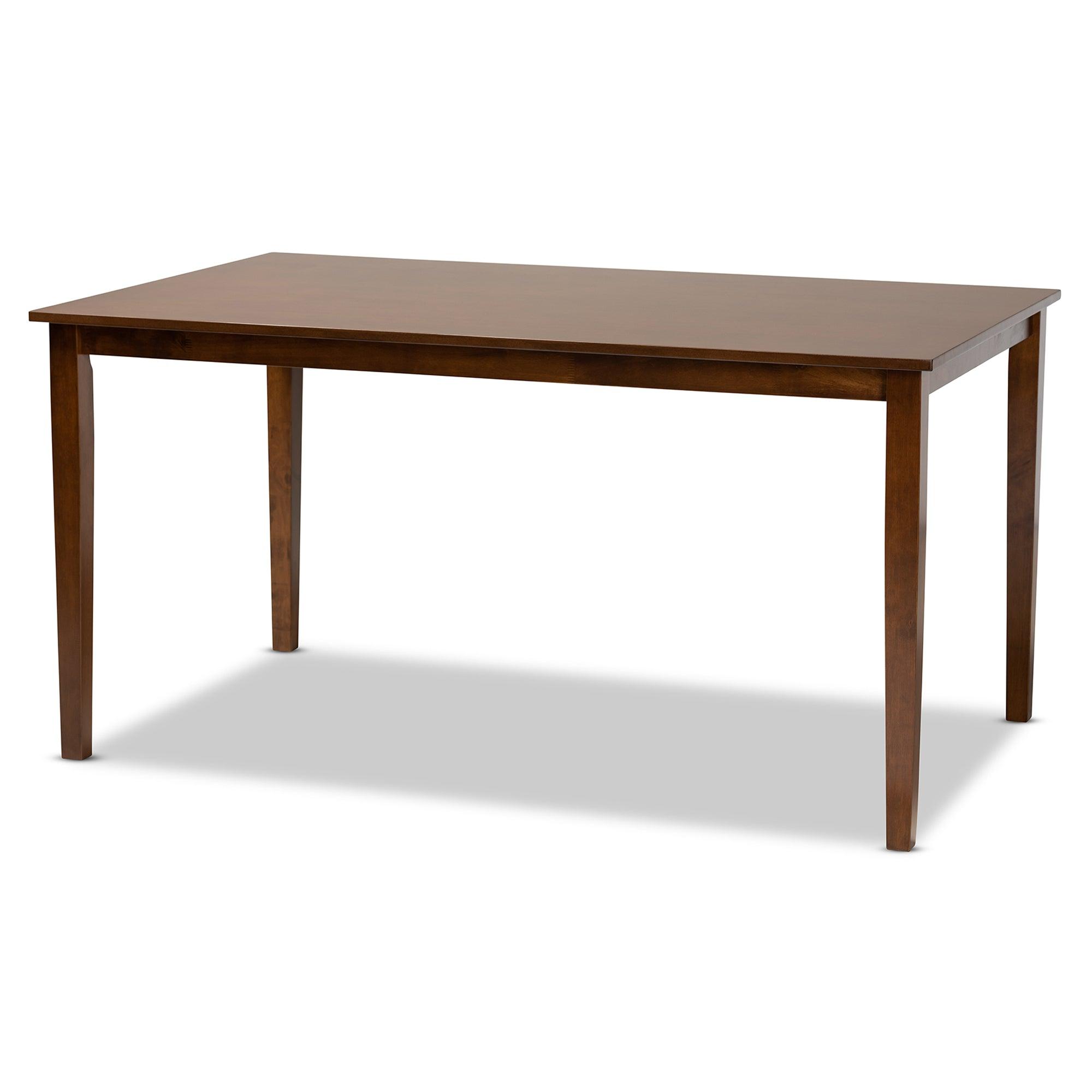 Suvi Modern and Contemporary Fabric Upholstered and Finished Wood 7-Piece Dining Set