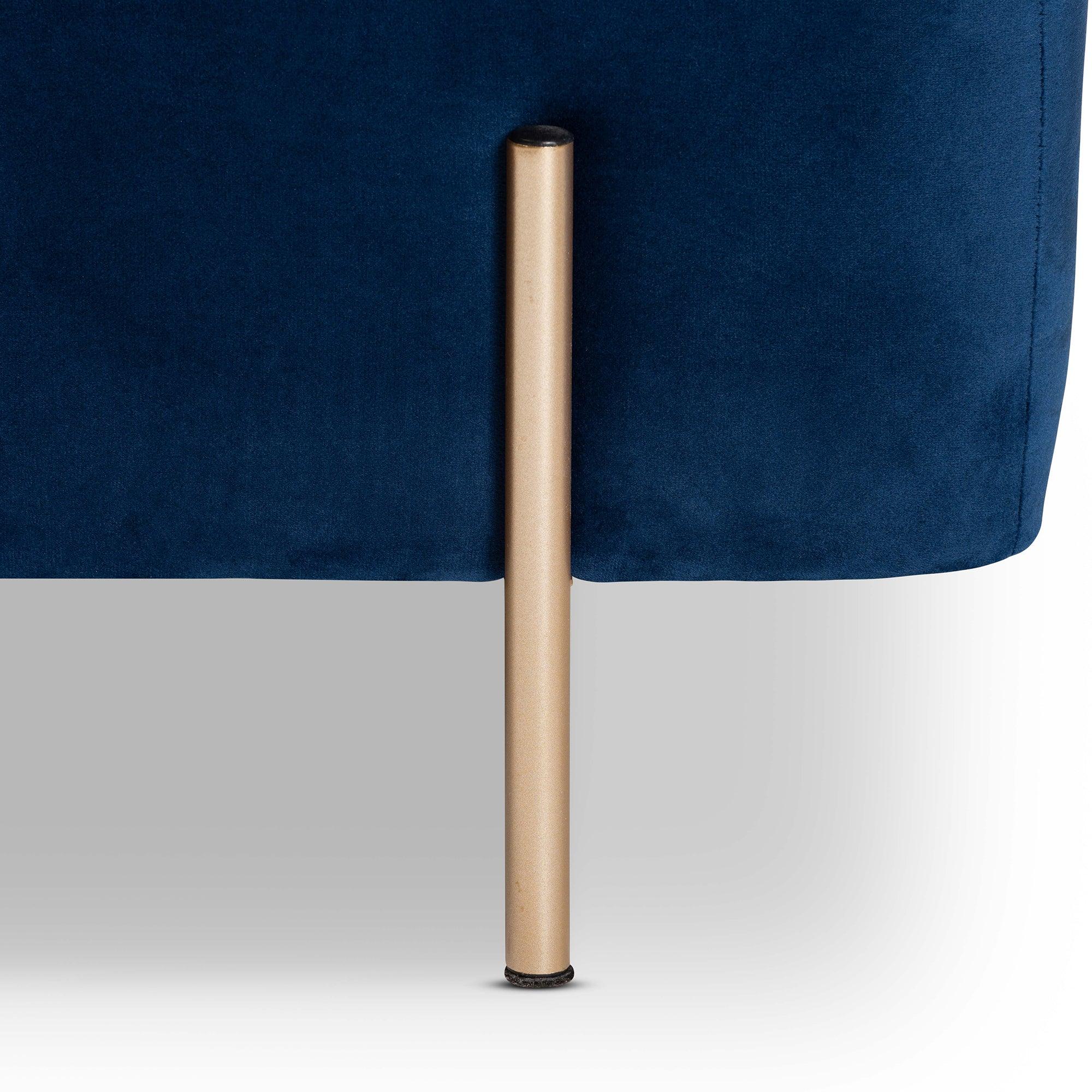 Rockwell Contemporary Glam and Luxe Velvet Fabric Upholstered and Finished Metal Storage Bench