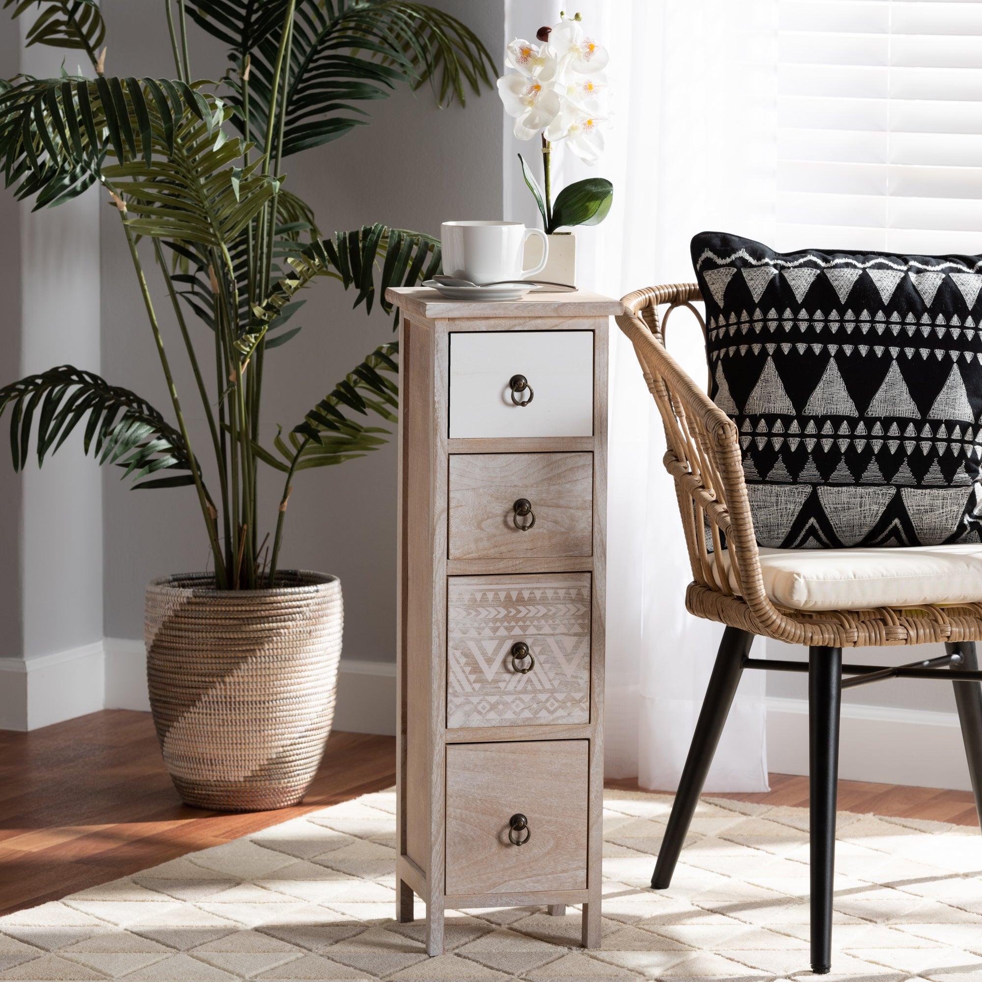 Seanna Modern and Contemporary Wood 4-Drawer Storage Unit