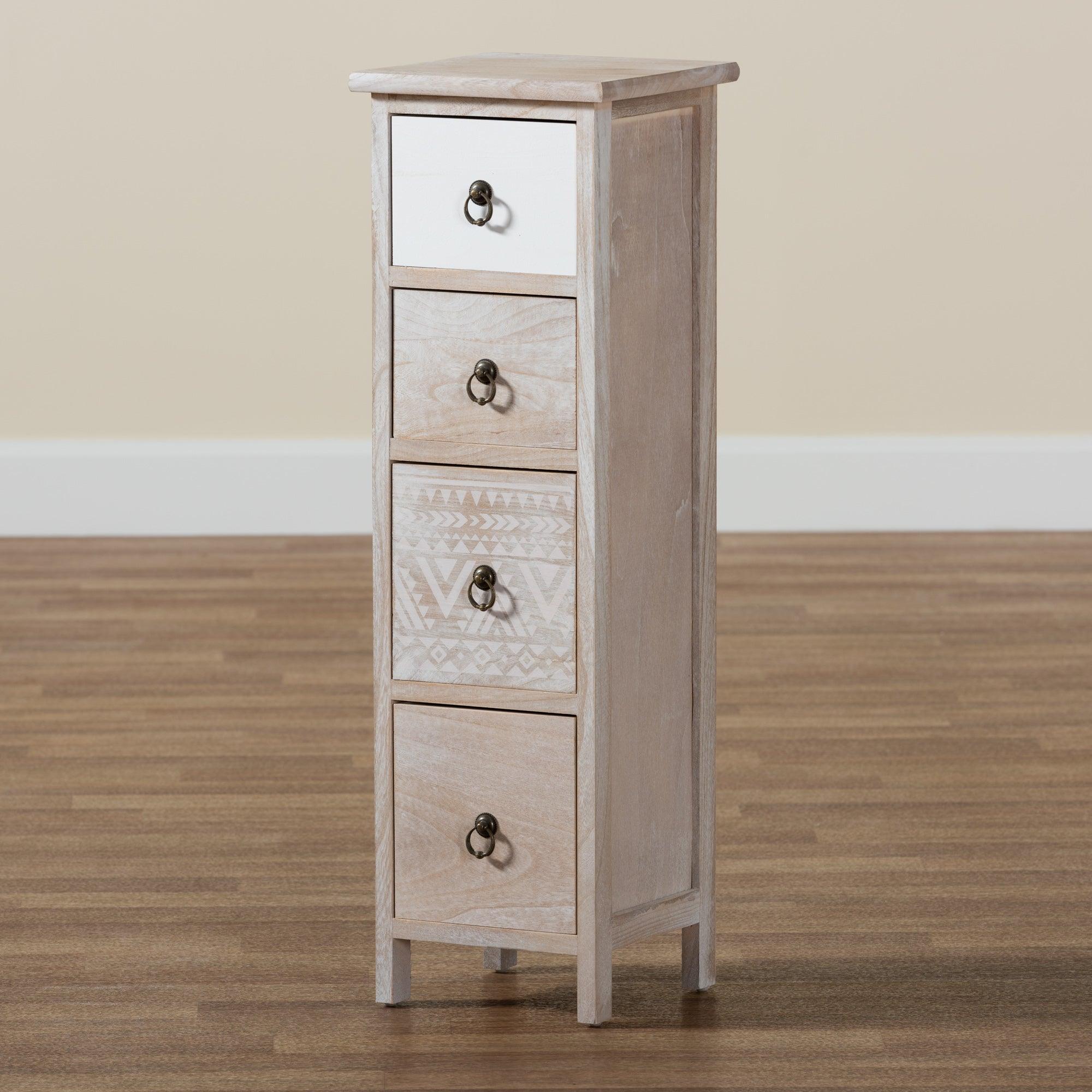 Seanna Modern and Contemporary Wood 4-Drawer Storage Unit