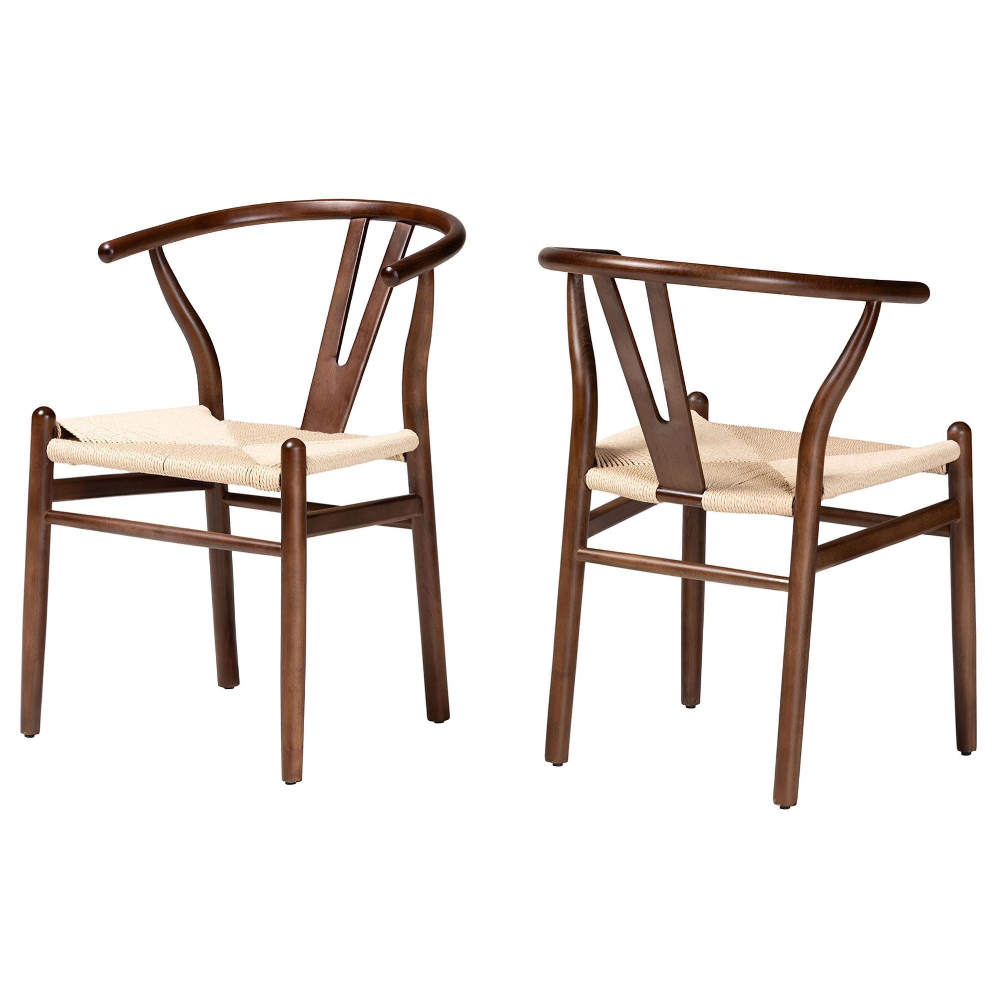 Paxton Modern Finished Wood 2-Piece Dining Chair Set