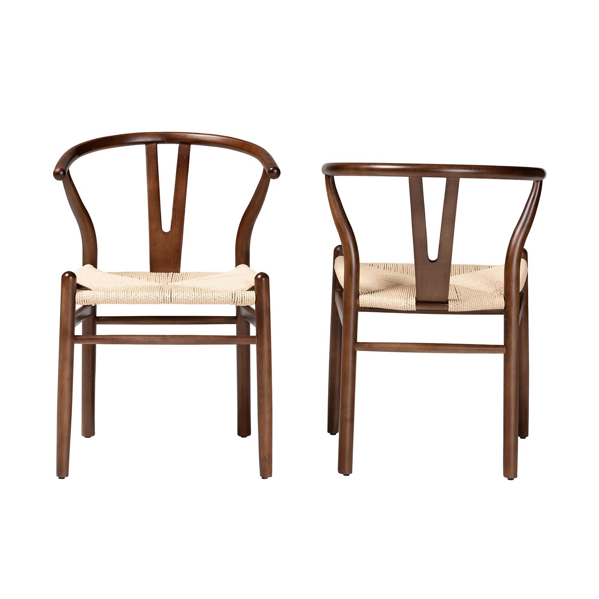 Paxton Modern Finished Wood 2-Piece Dining Chair Set