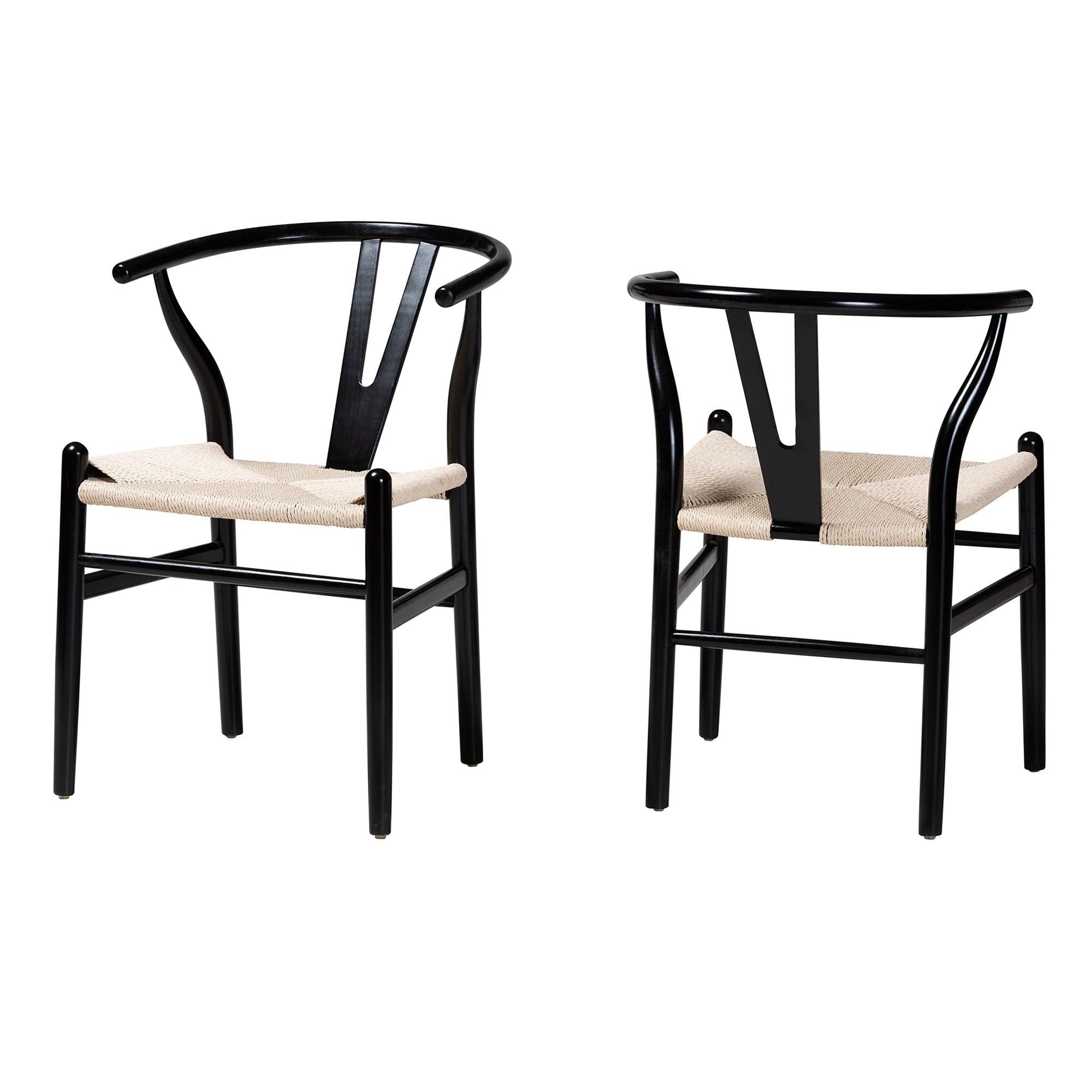Paxton Modern Finished Wood 2-Piece Dining Chair Set