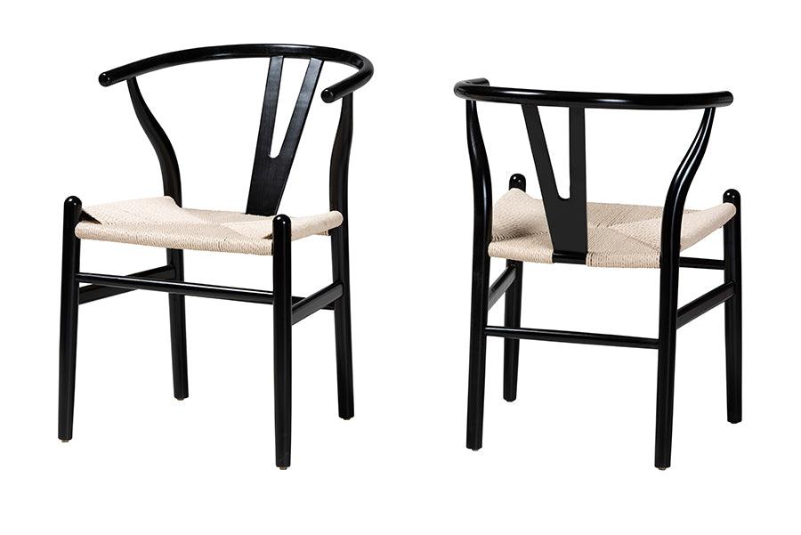 Paxton Modern Finished Wood 2-Piece Dining Chair Set