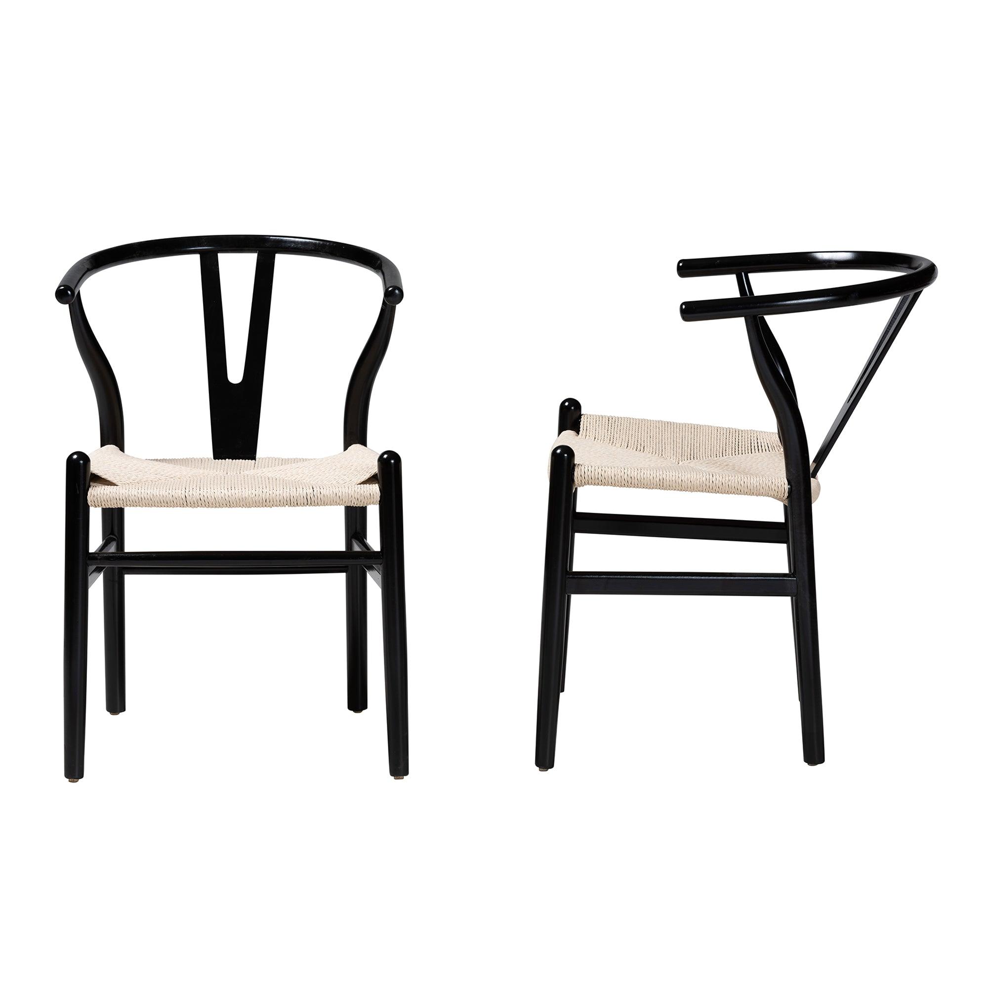 Paxton Modern Finished Wood 2-Piece Dining Chair Set