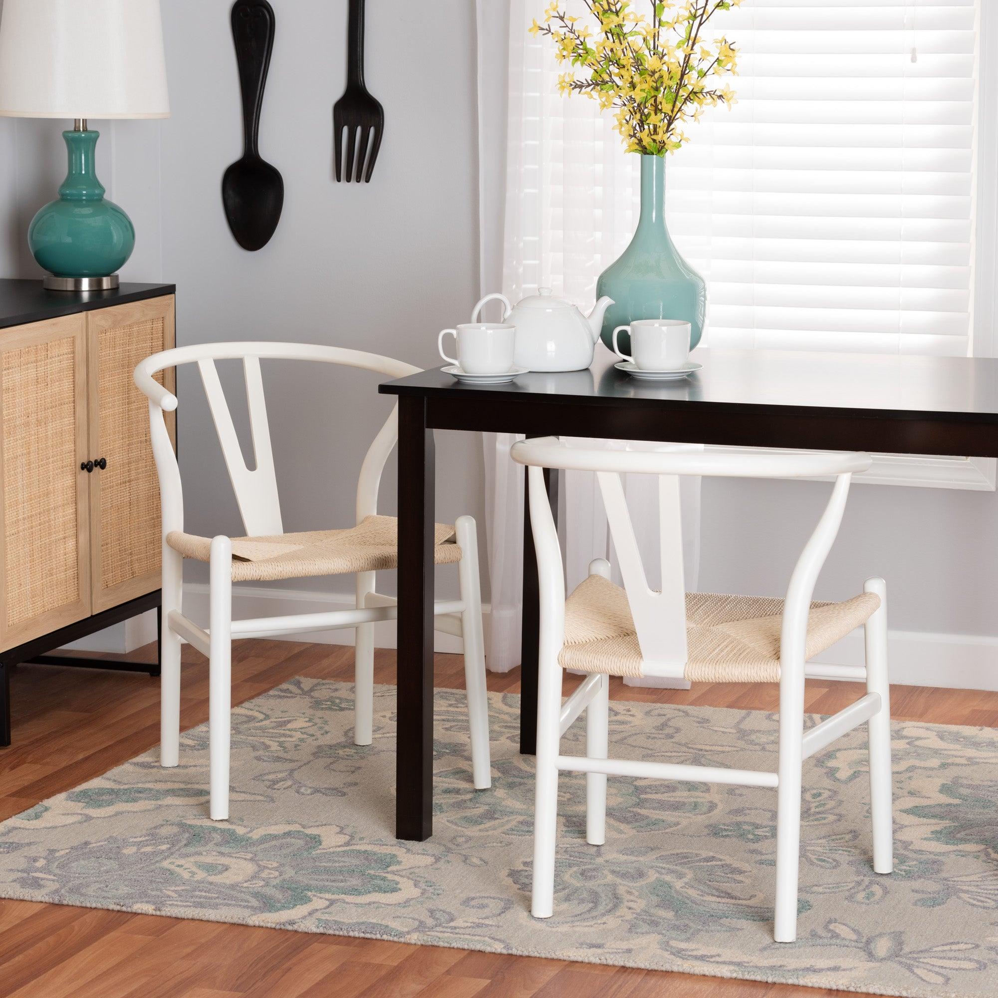 Paxton Modern Finished Wood 2-Piece Dining Chair Set