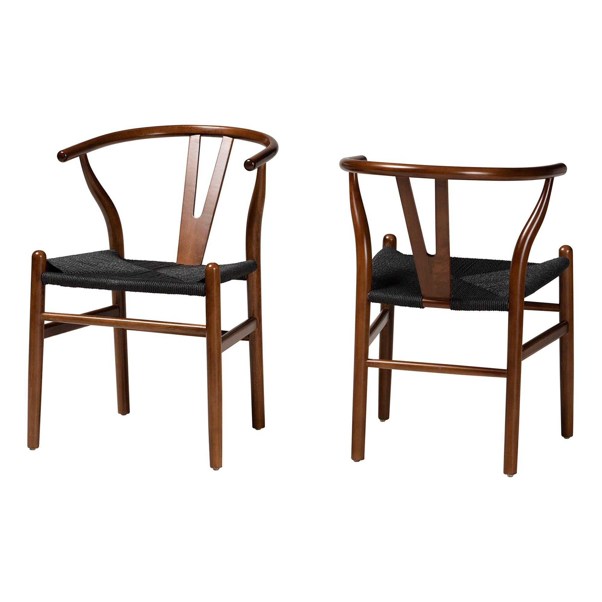 Paxton Modern Finished Wood 2-Piece Dining Chair Set