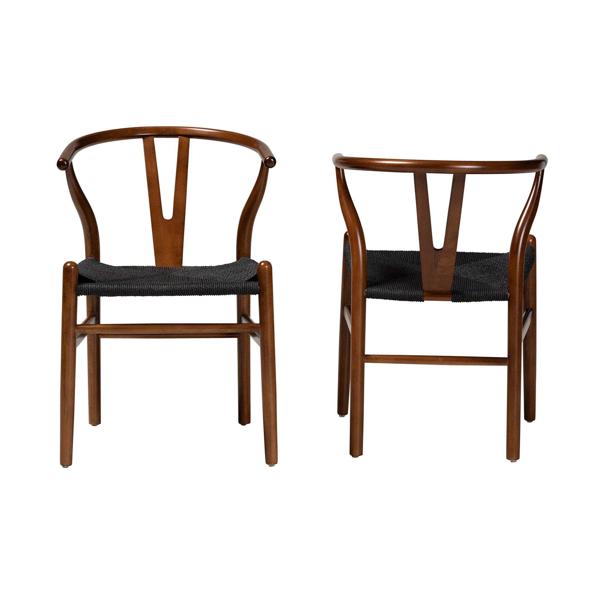 Paxton Modern Finished Wood 2-Piece Dining Chair Set