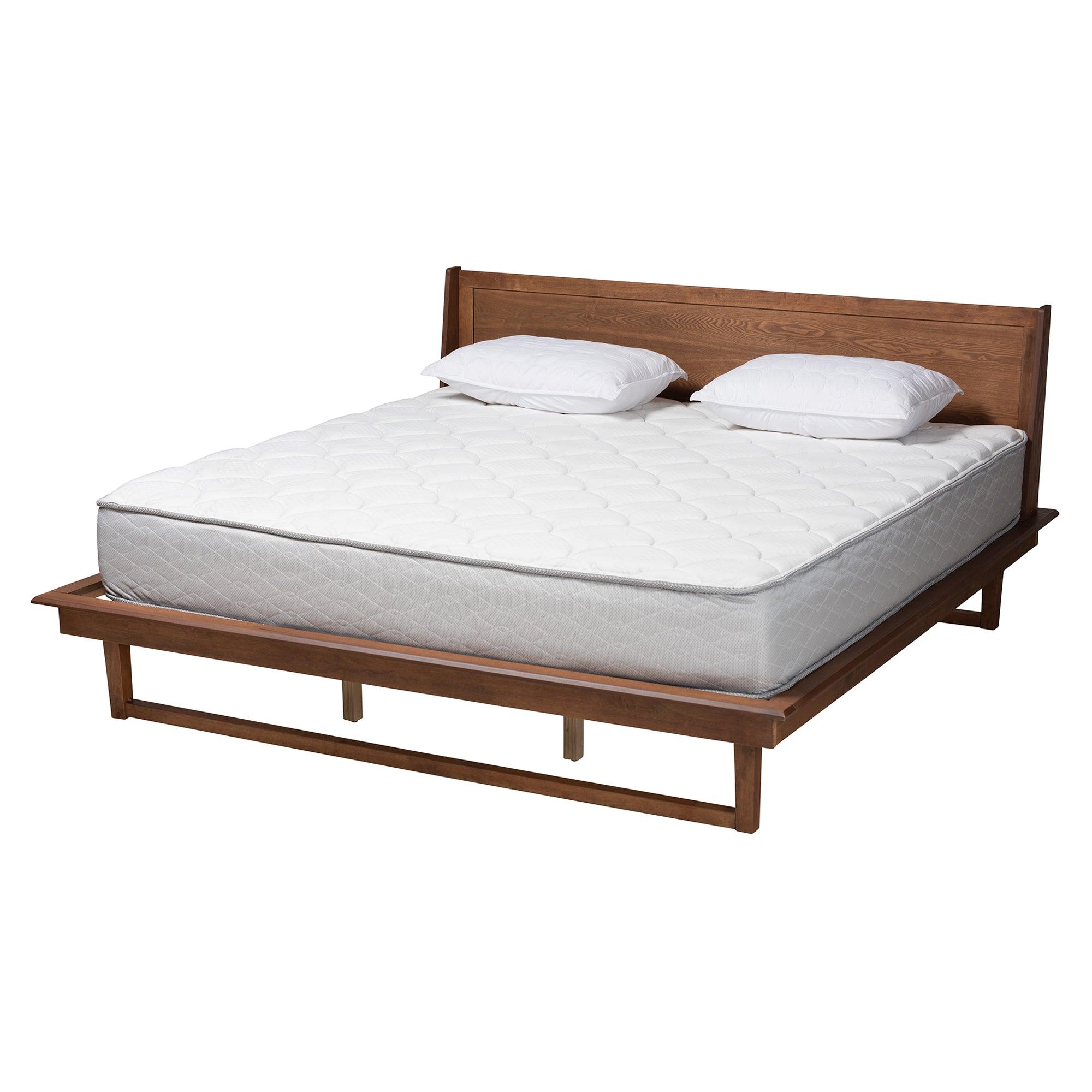 Macayle Mid-Century Modern Ash Finished Wood Platform Bed