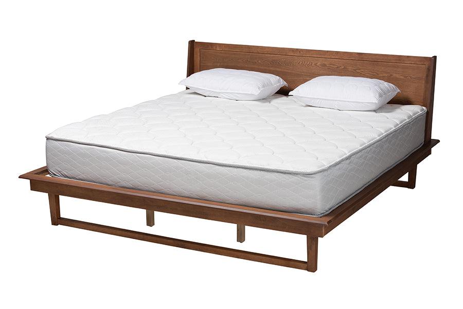 Macayle Mid-Century Modern Ash Finished Wood Platform Bed