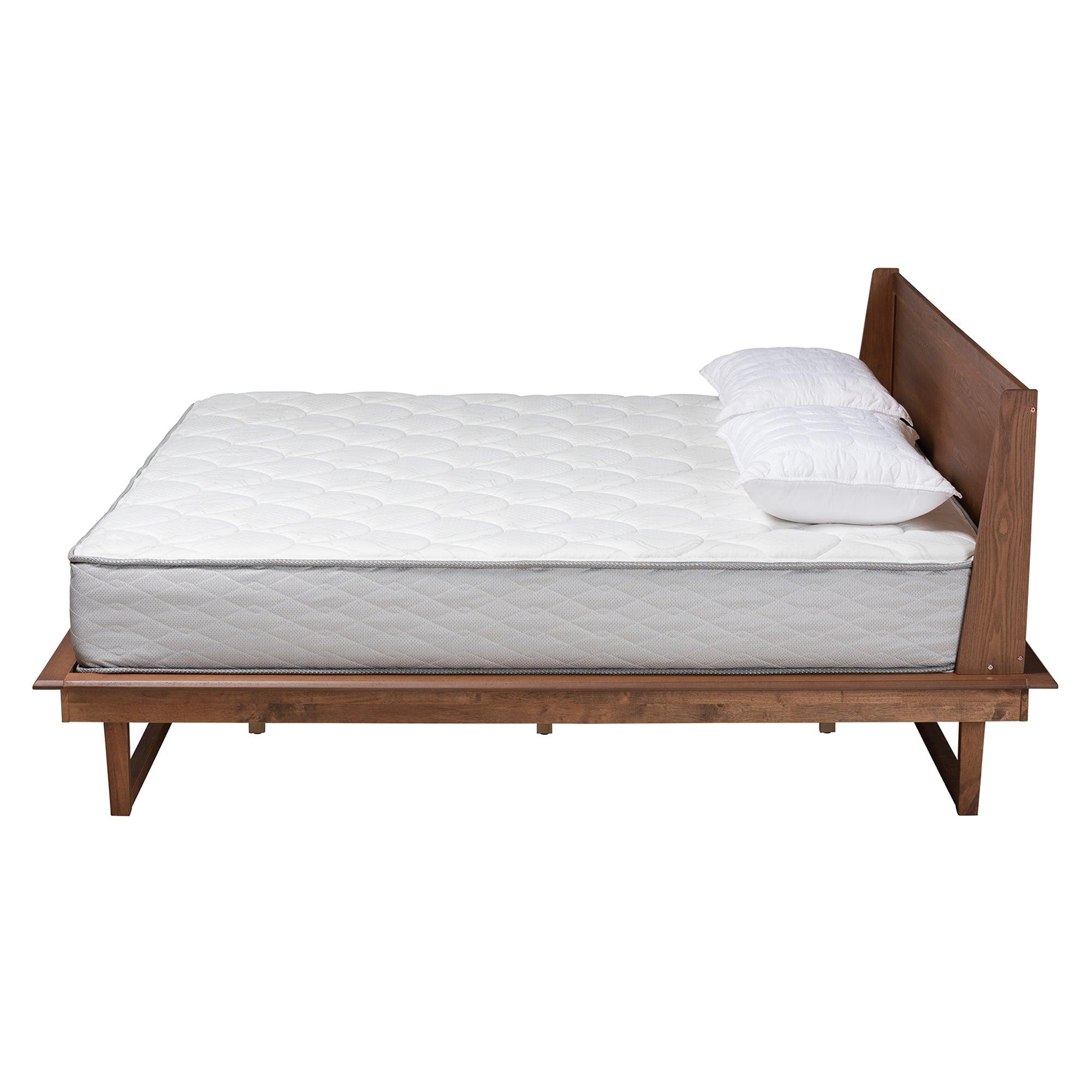 Macayle Mid-Century Modern Ash Finished Wood Platform Bed