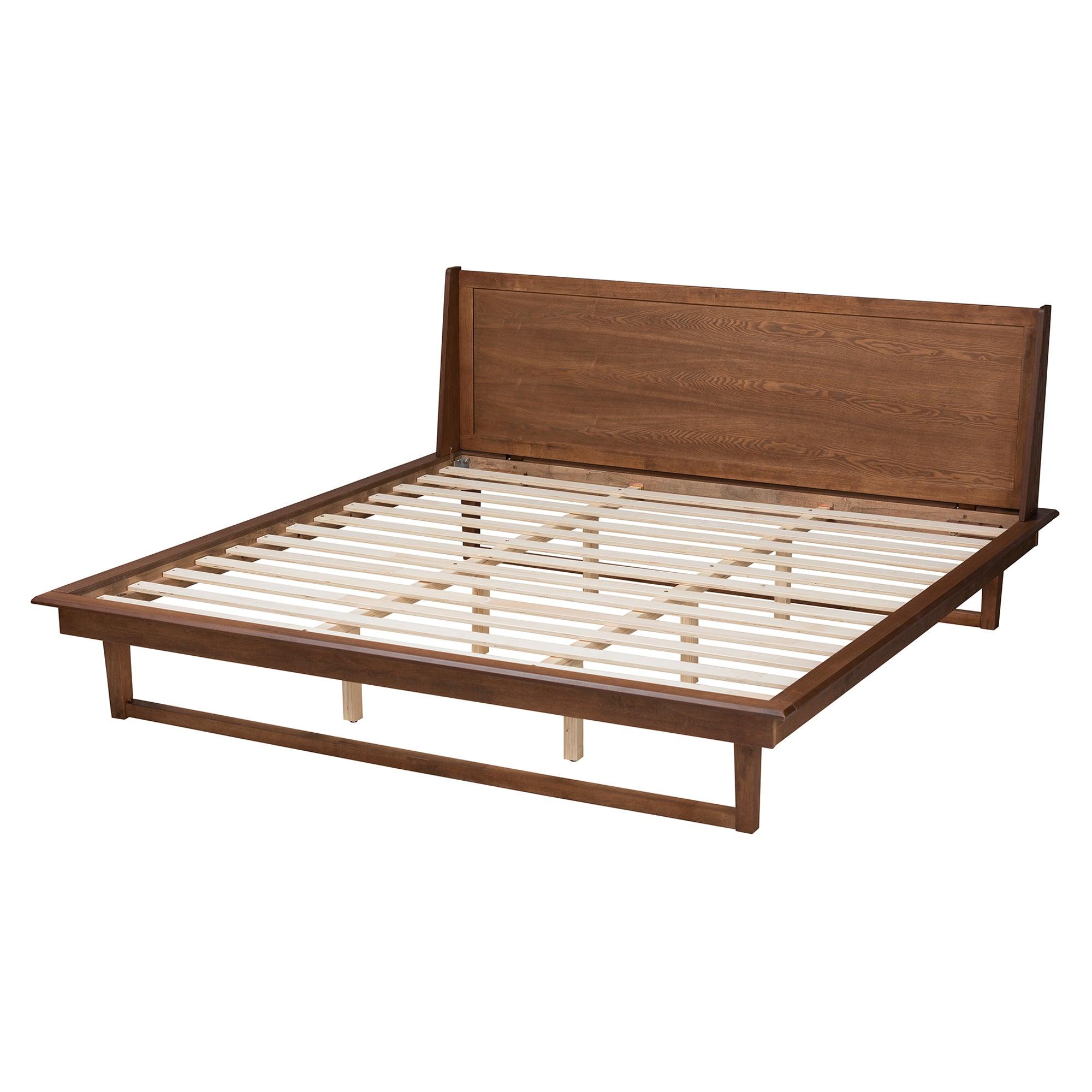 Macayle Mid-Century Modern Ash Finished Wood Platform Bed