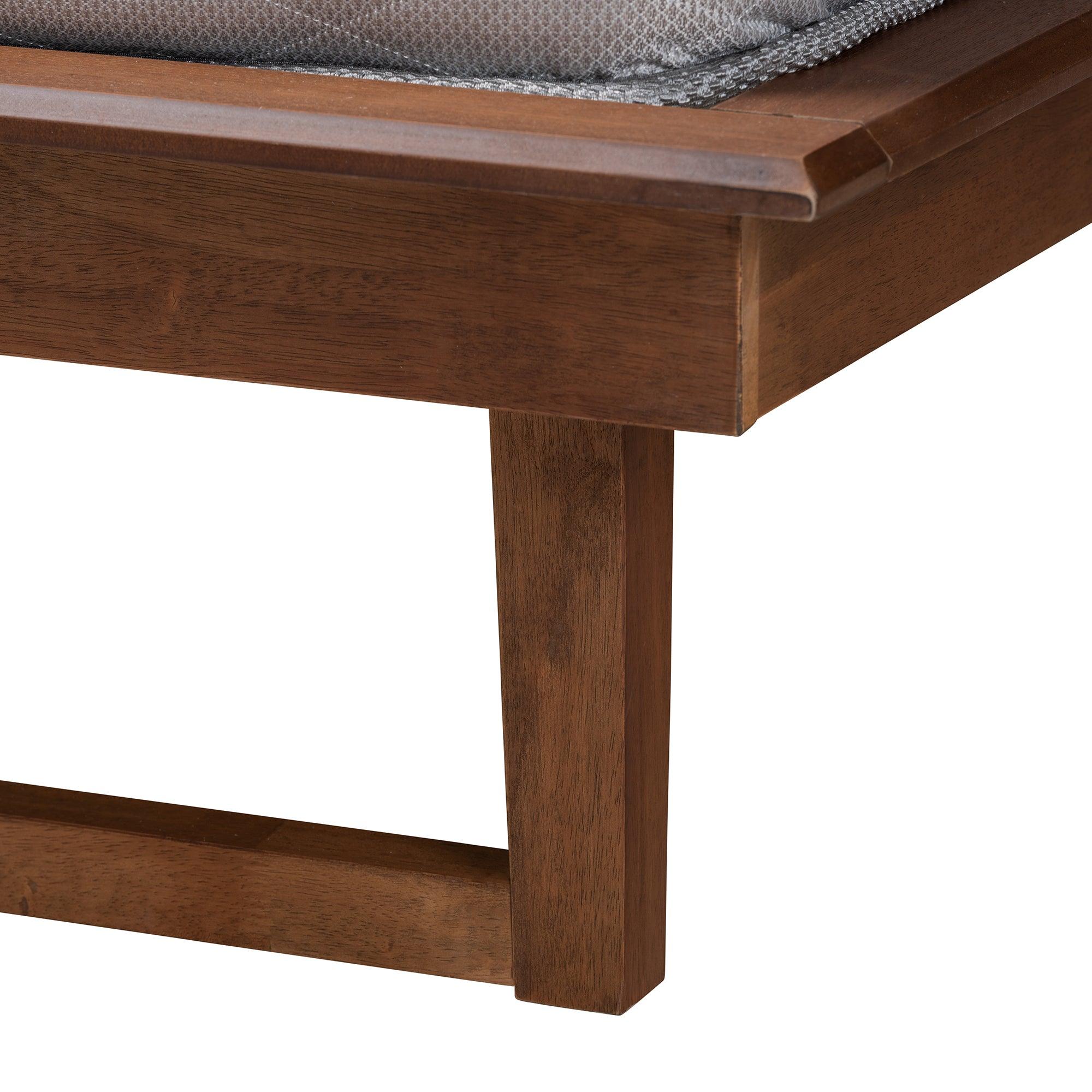 Macayle Mid-Century Modern Ash Finished Wood Platform Bed