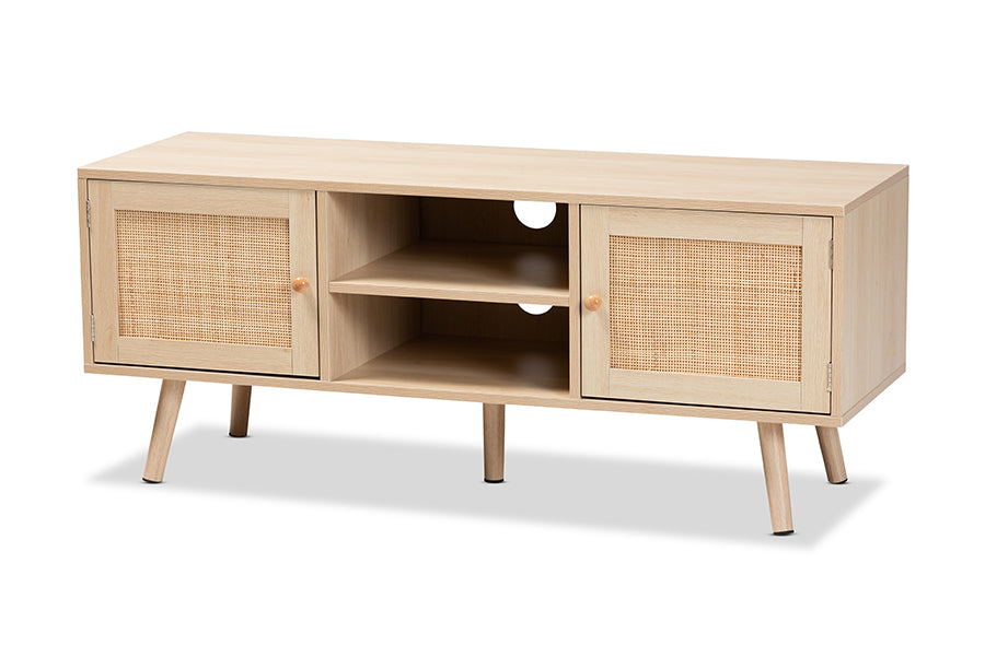 Sebille Mid-Century Modern Finished Wood 2-Door TV Stand