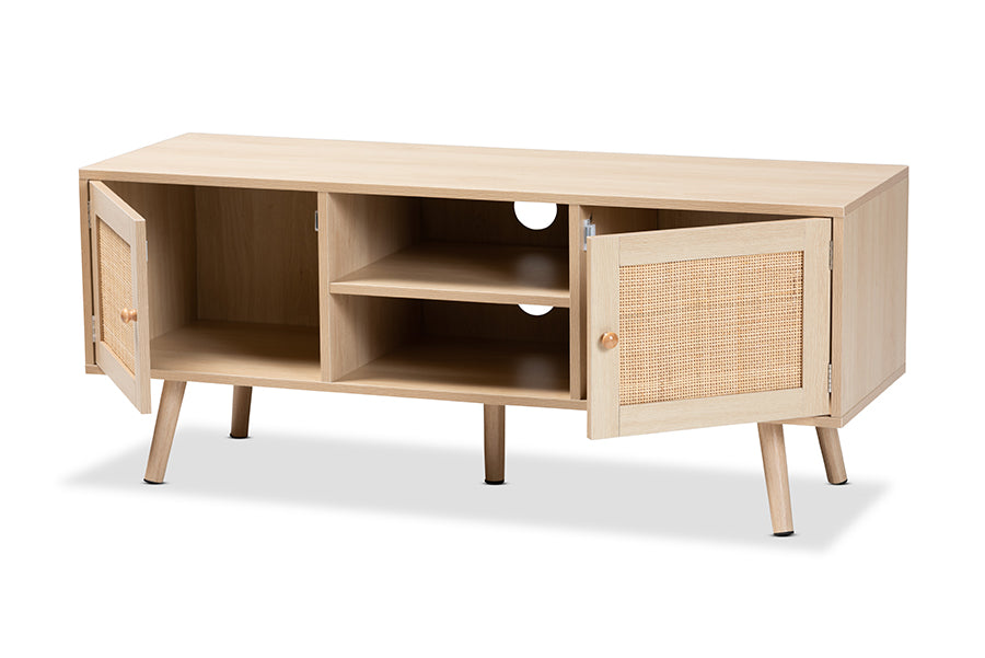 Sebille Mid-Century Modern Finished Wood 2-Door TV Stand